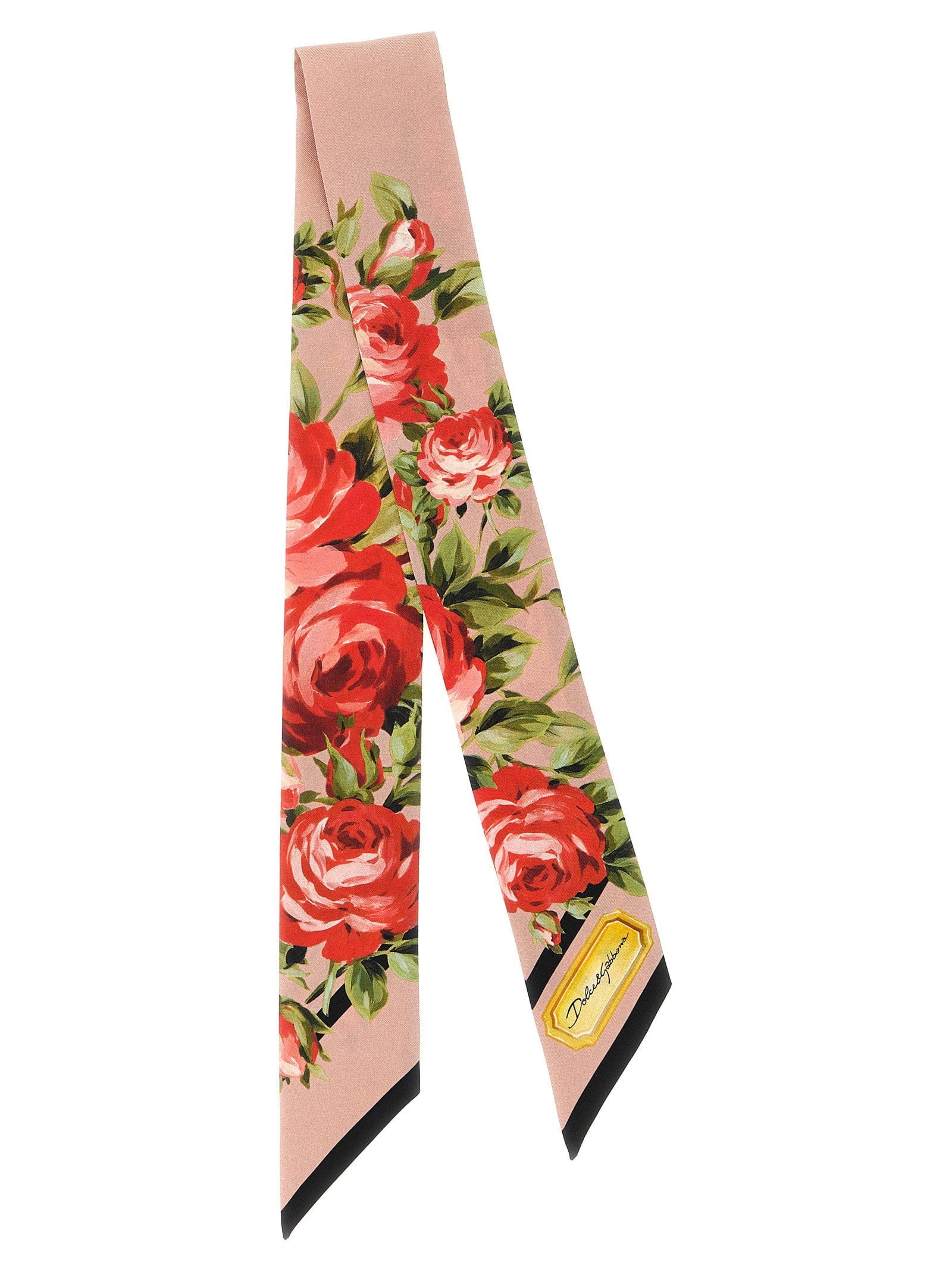Dolce & Gabbana Floral - Print Silk Twill Scarf — Pink