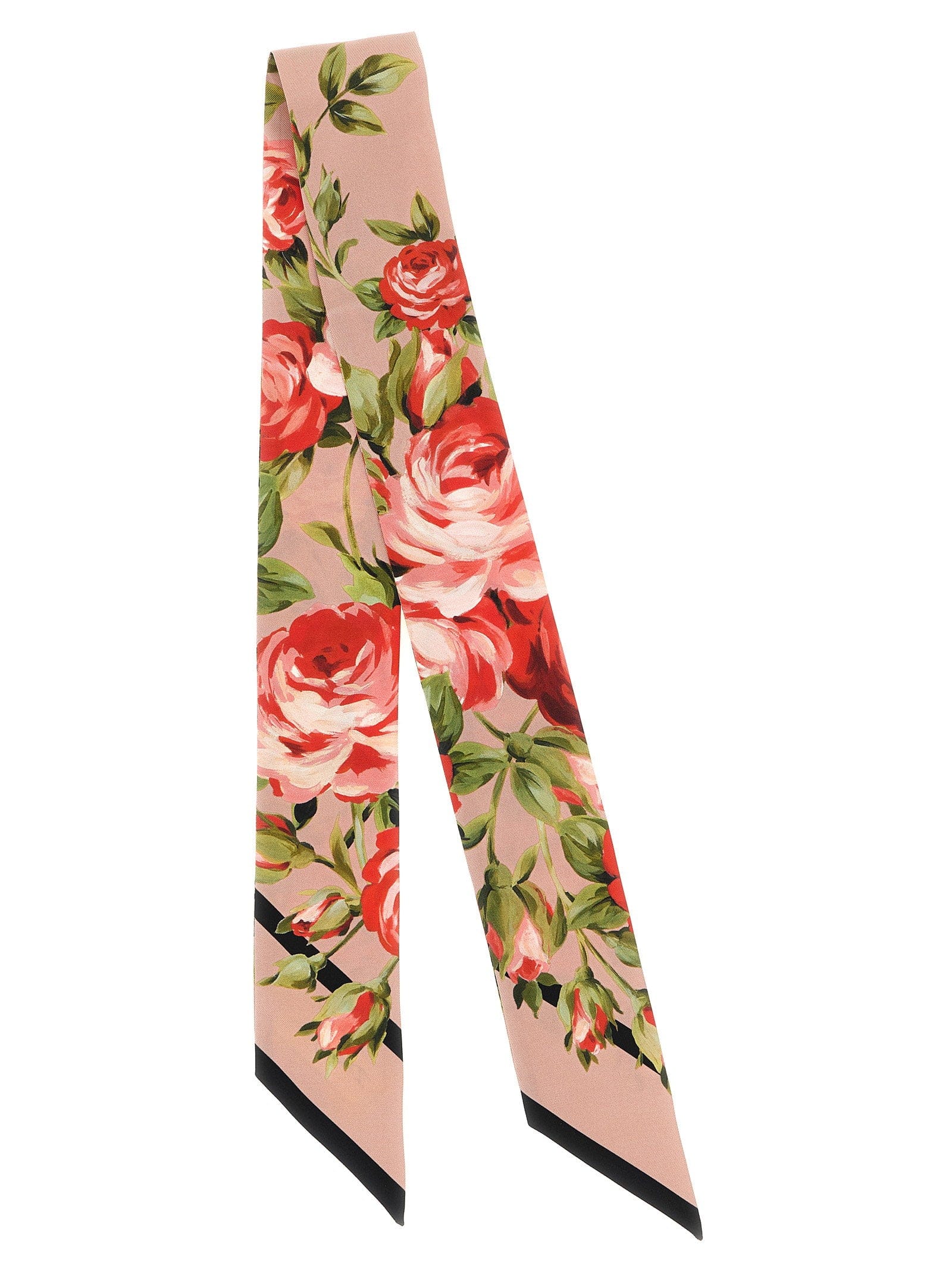 Dolce & Gabbana Floral - Print Silk Twill Scarf — Pink