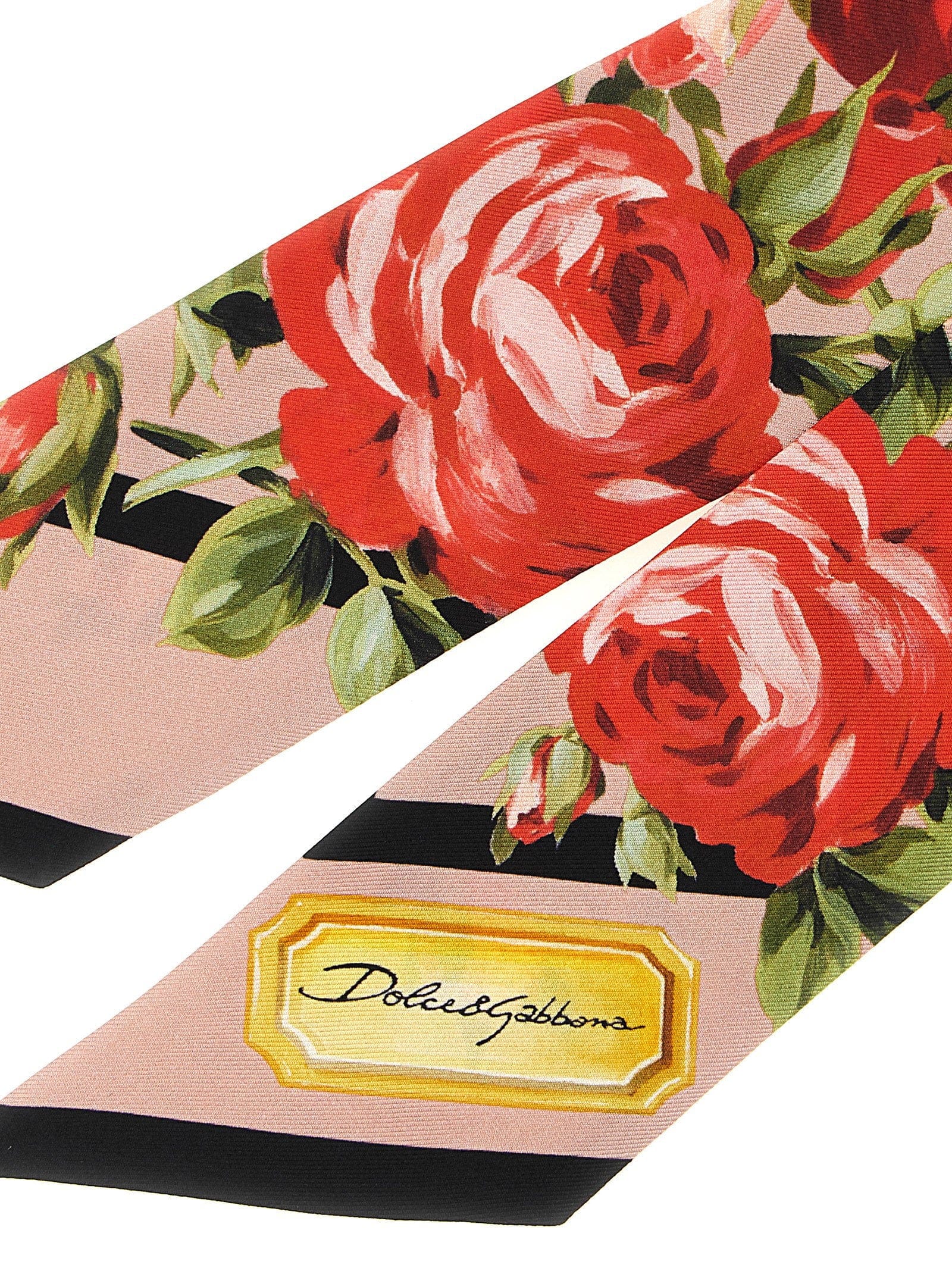 Dolce & Gabbana Floral - Print Silk Twill Scarf — Pink