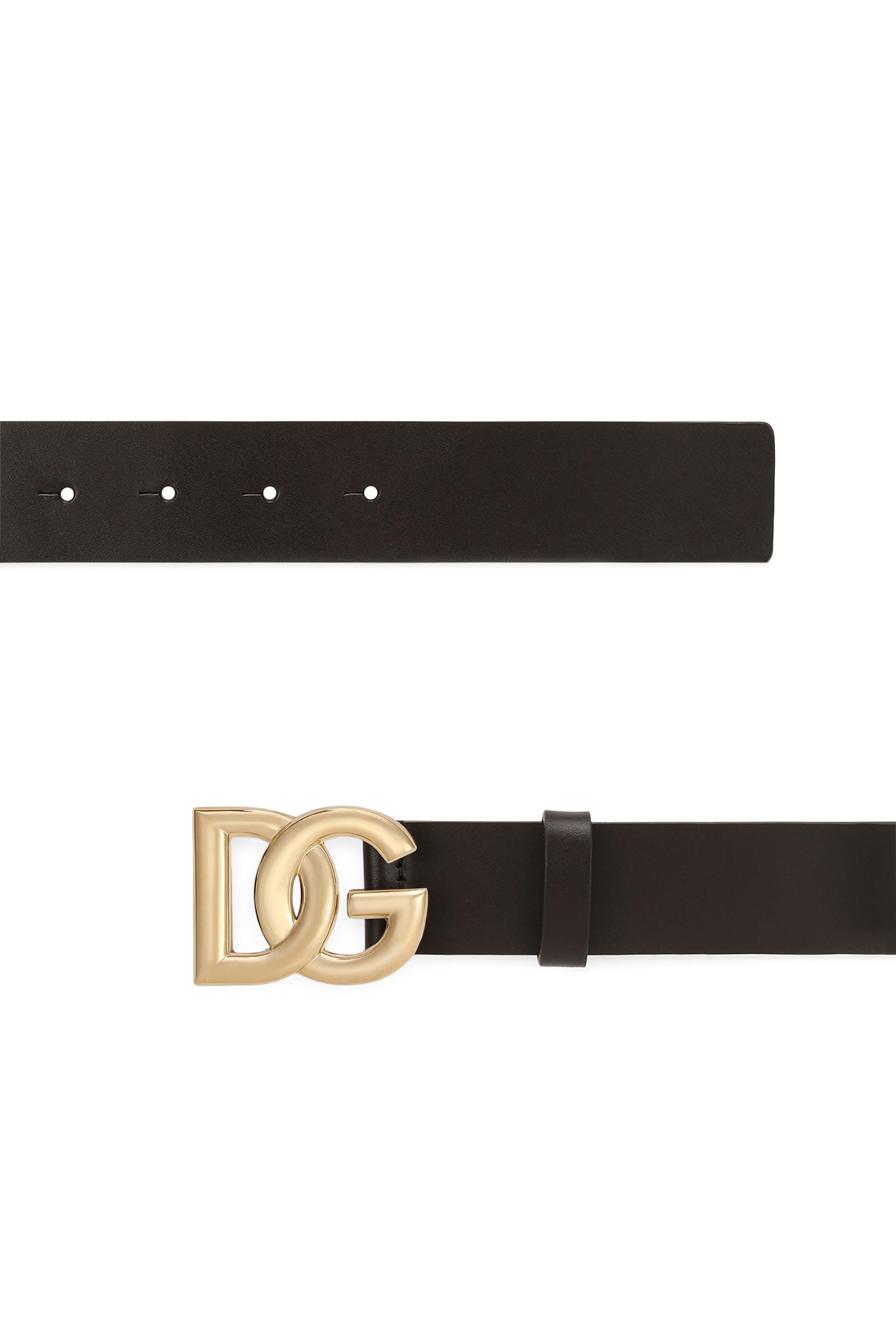 Dolce & Gabbana Crossover DG Logo Buckle Lux Leather Belt