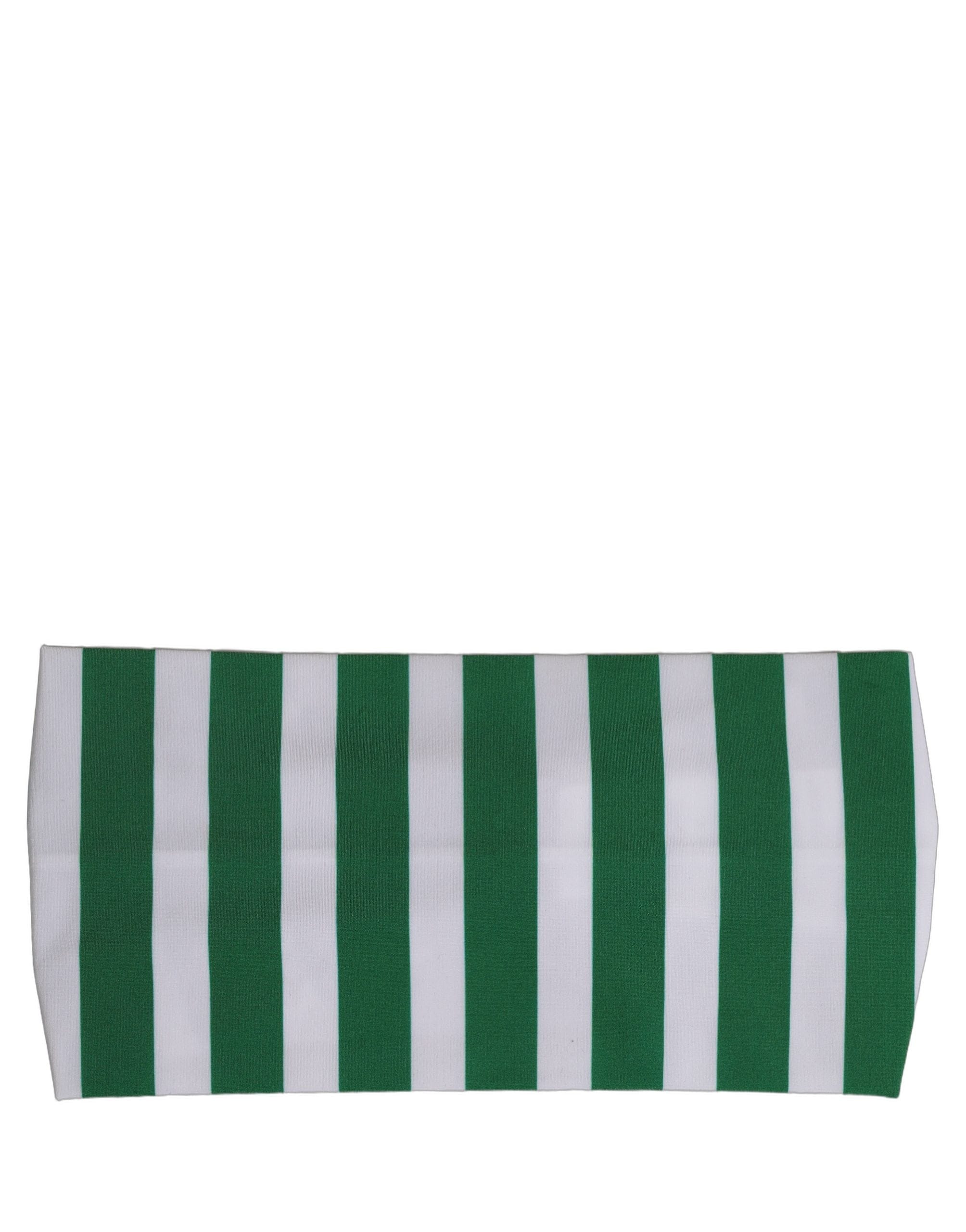 Dolce & Gabbana Green White Stripes Nylon Head Wrap One Size Women's Headband