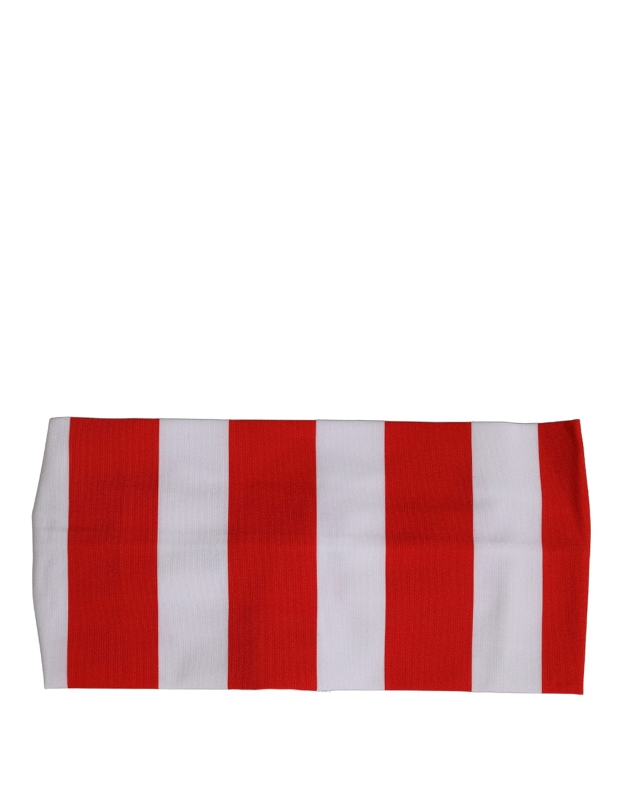 Dolce & Gabbana Red White Stripes Nylon Head Wrap One Size Women's Headband