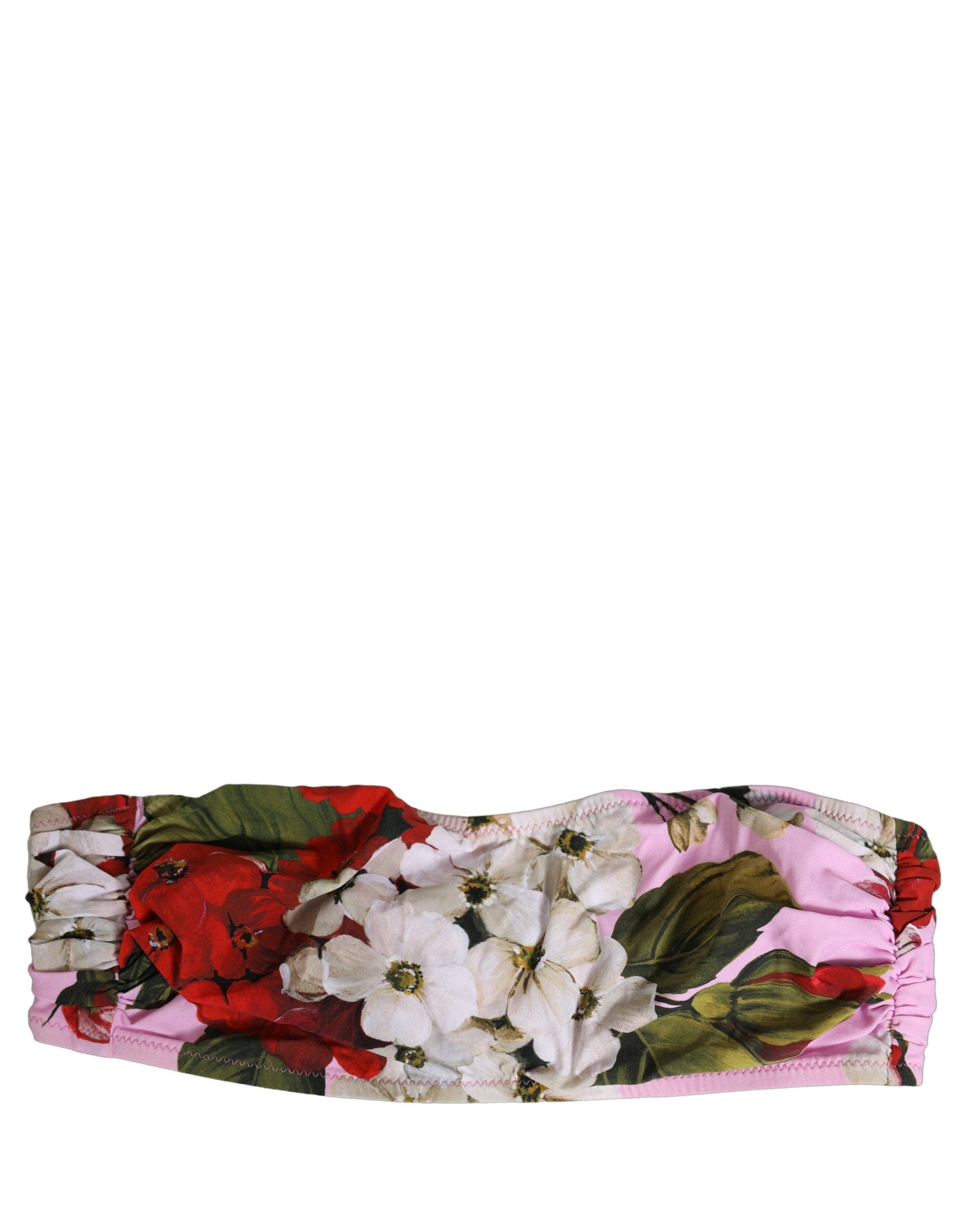 Dolce & Gabbana Floral Print Bandeau Beachwear Bikini Women's Top