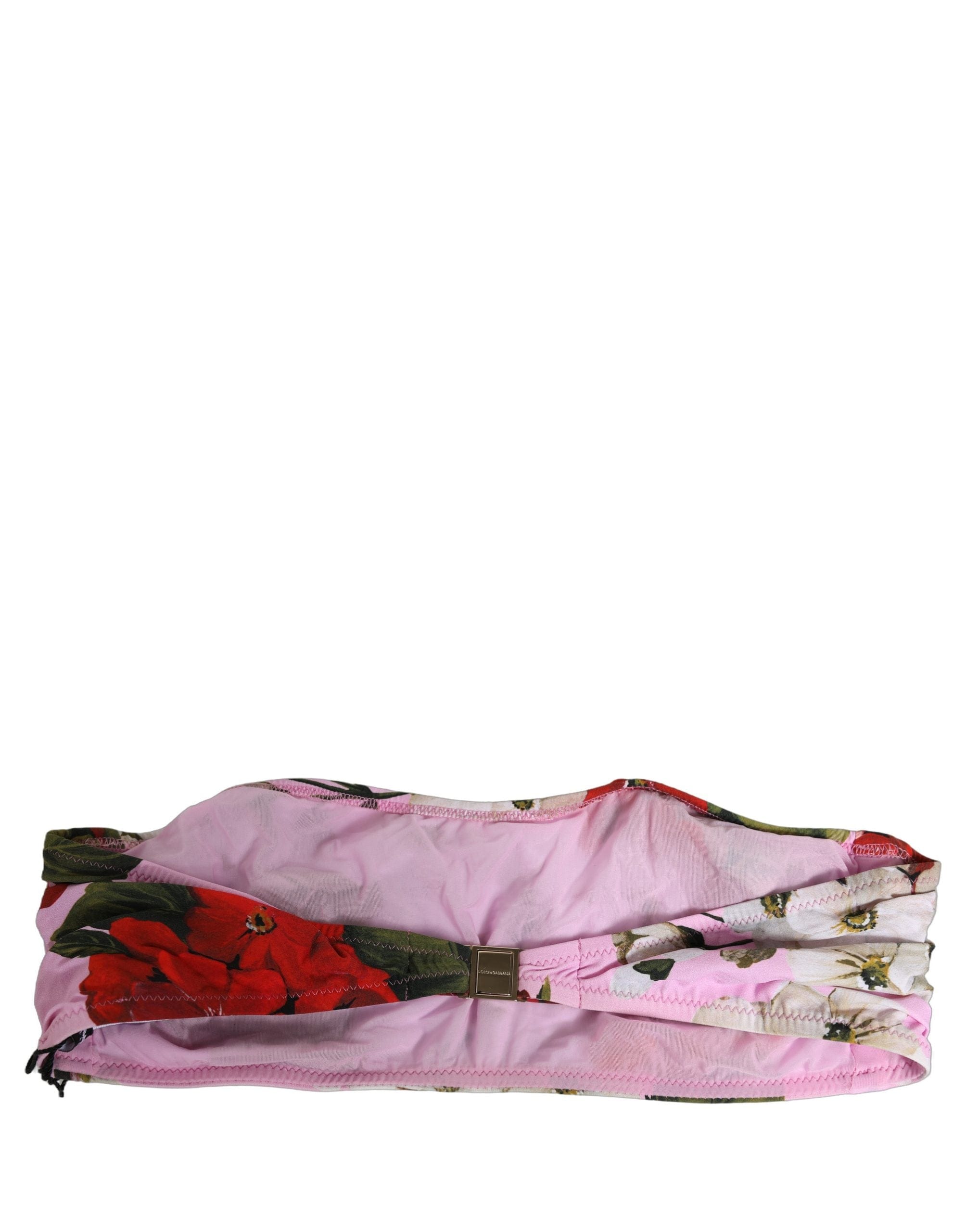 Dolce & Gabbana Floral Print Bandeau Beachwear Bikini Women's Top