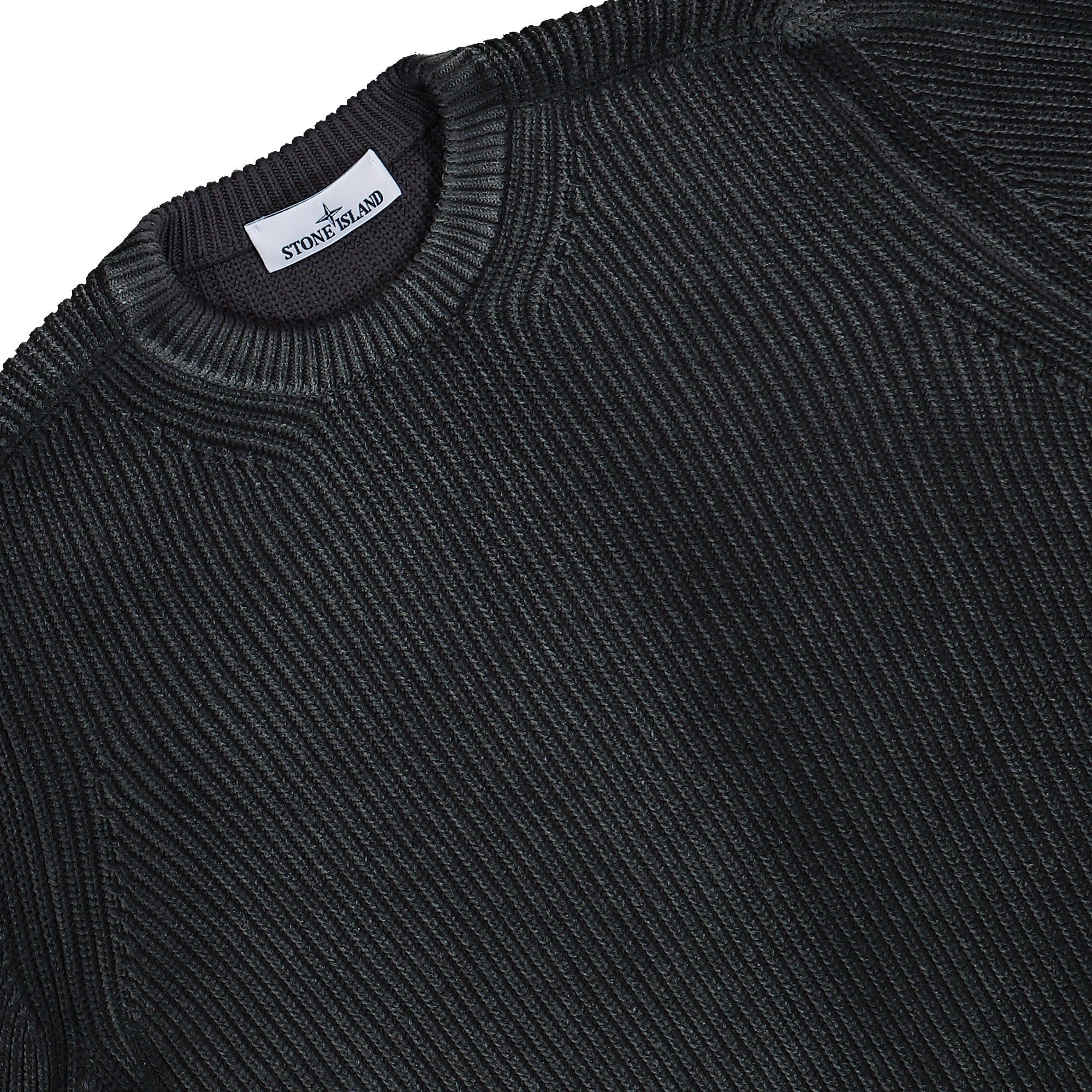 Stone Island Crewneck Jumper With Two Tone Spray And Fishermans Rib
