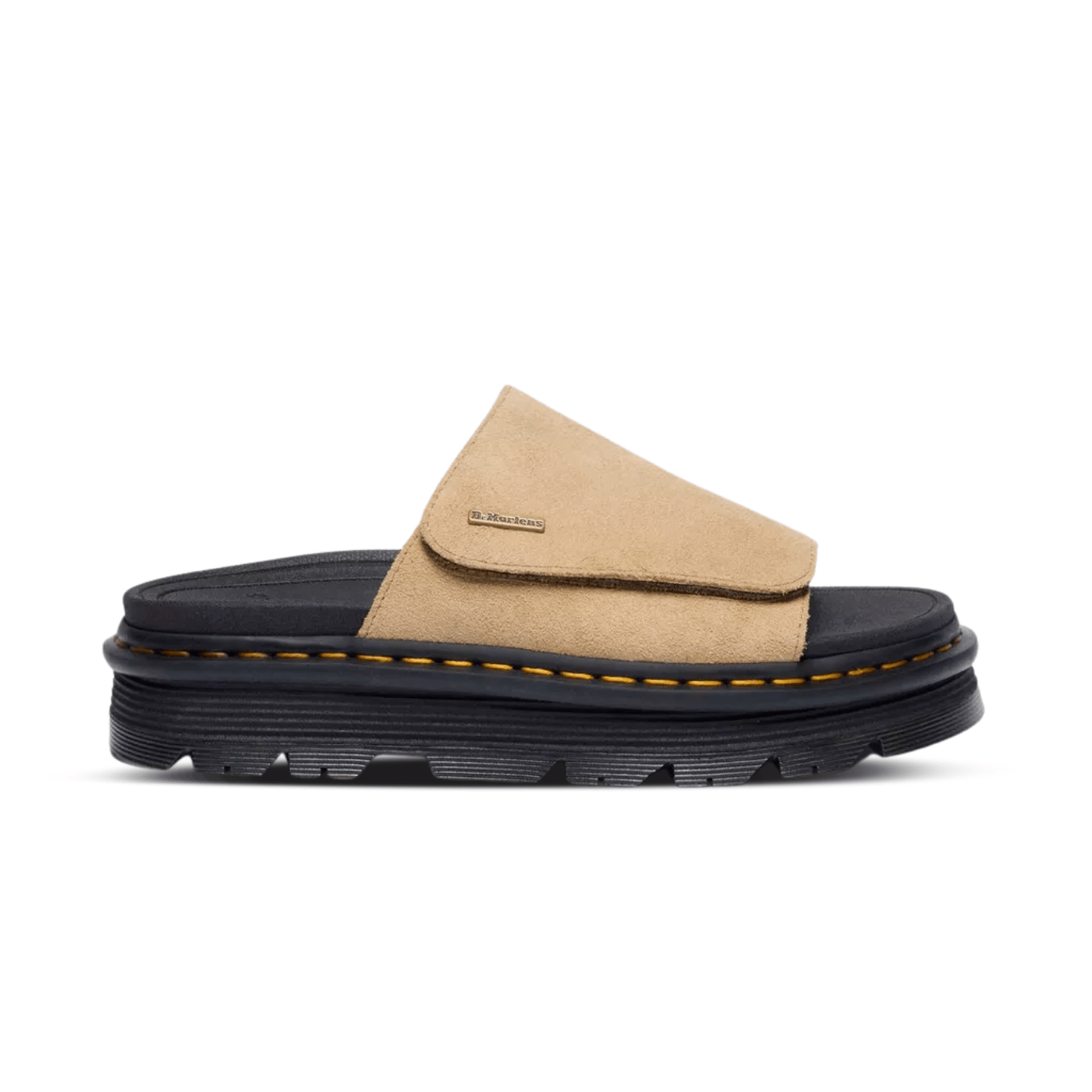 Dr. Martens Zebzag Slides Suede Strap Platform Sandal Savannah Tan