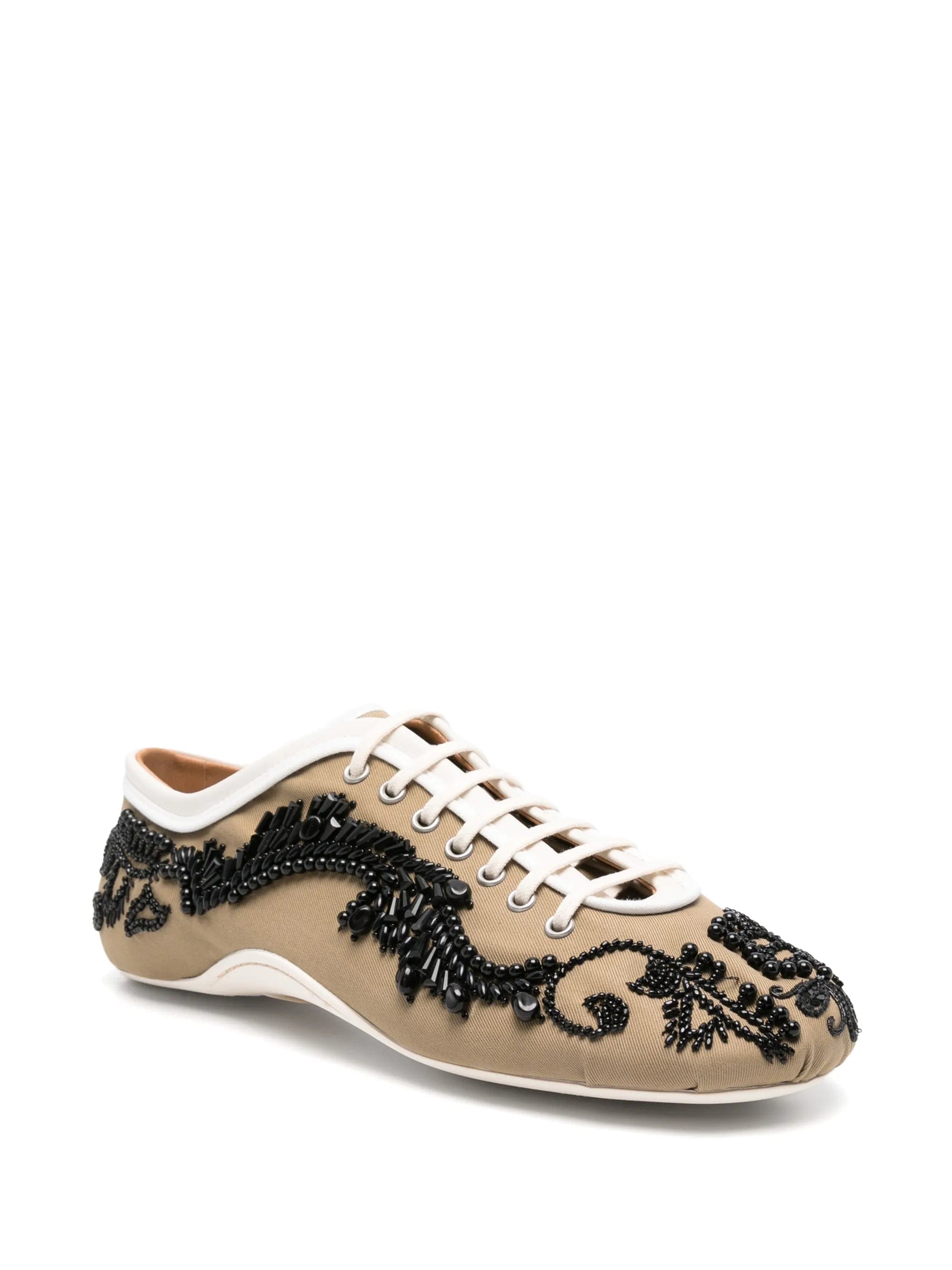 Dries Van Noten bead - embellished cotton sneakers