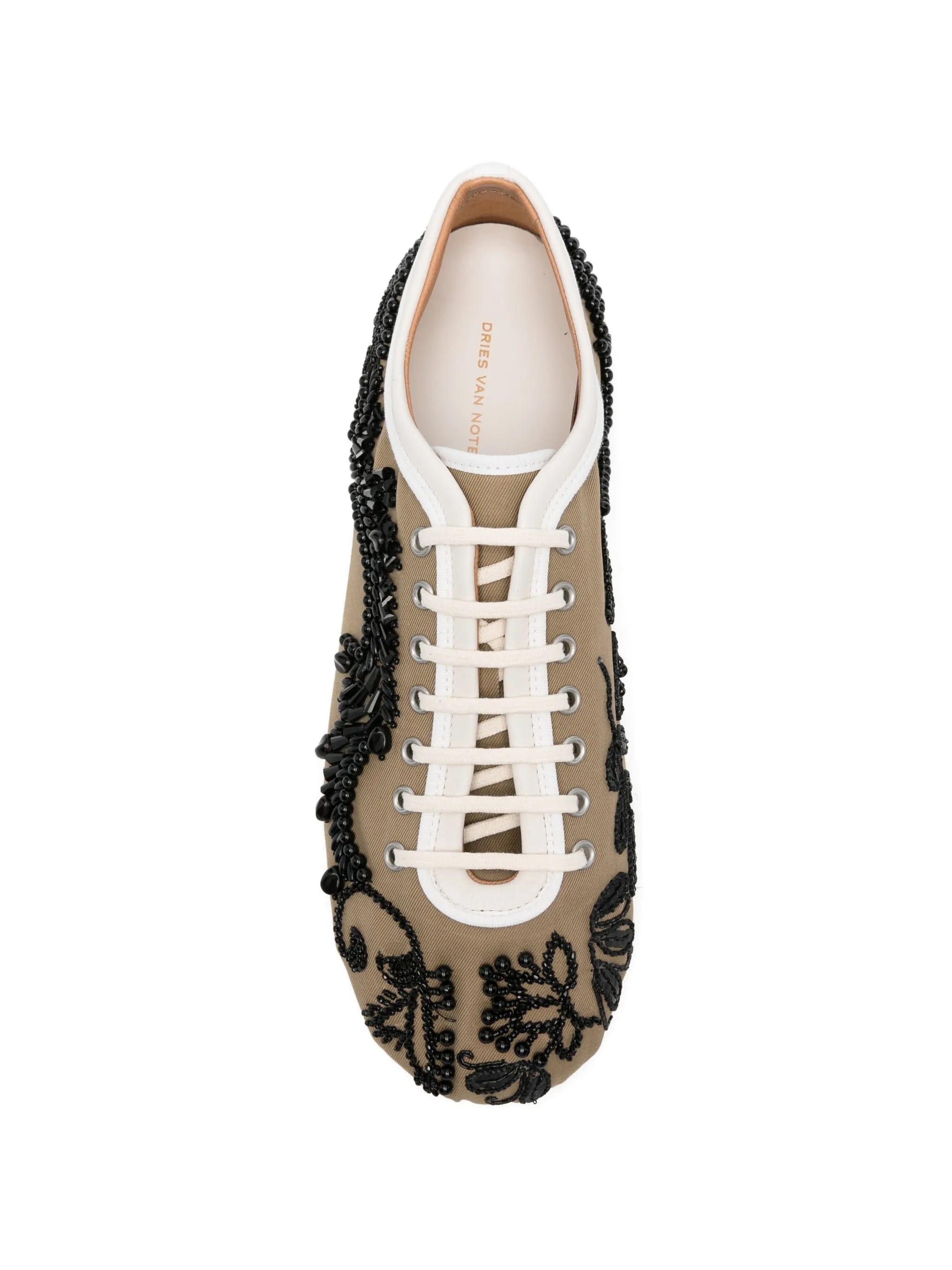 Dries Van Noten bead - embellished cotton sneakers