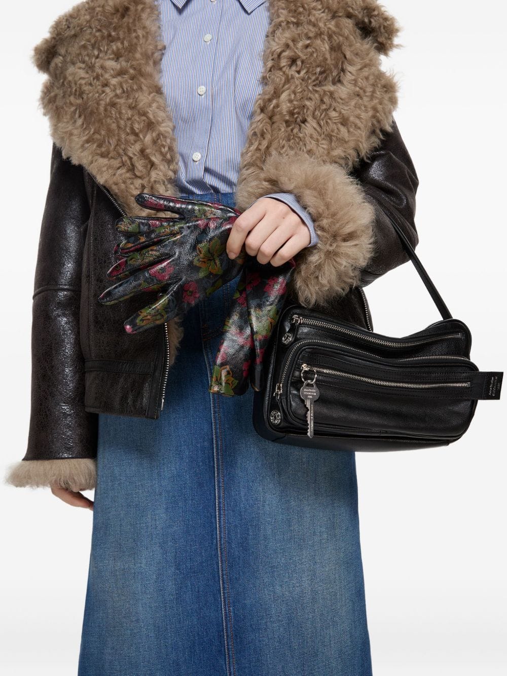 Acne Studios Men Camero Party Leather Shoulder Bag