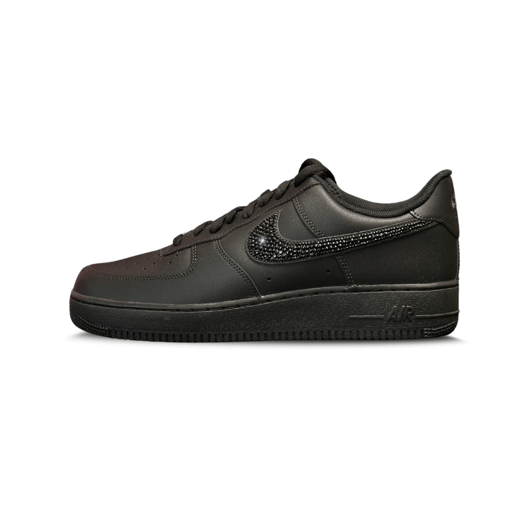 Mdcustoms BLACK CRYSTAL SWOOSH AF1