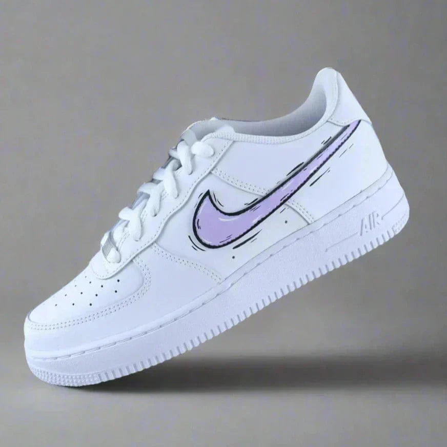Mdcustoms Lilac Comic Swoosh AF1
