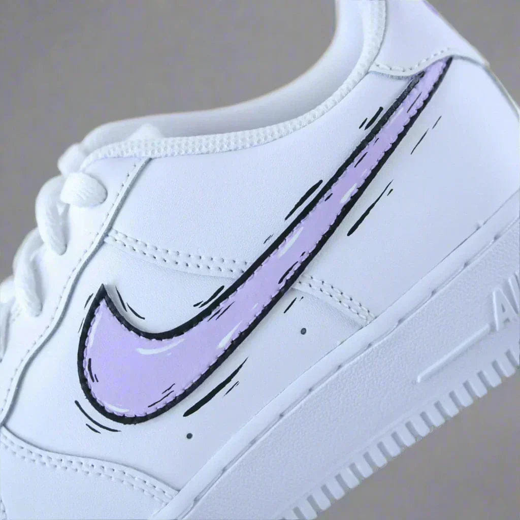 Mdcustoms Lilac Comic Swoosh AF1