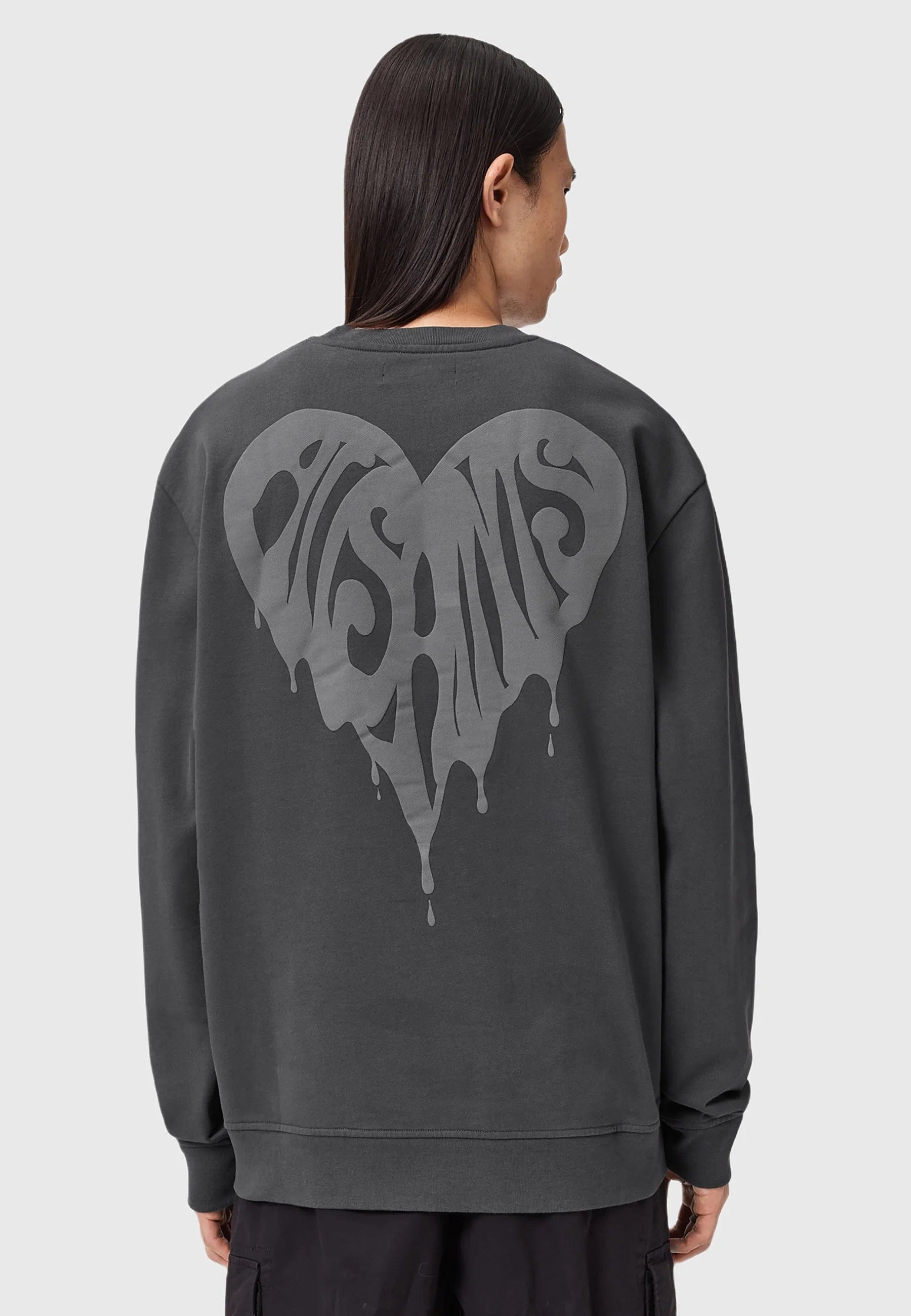 All Saints AllSaints Trip Crew Sweatshirt Washed Black