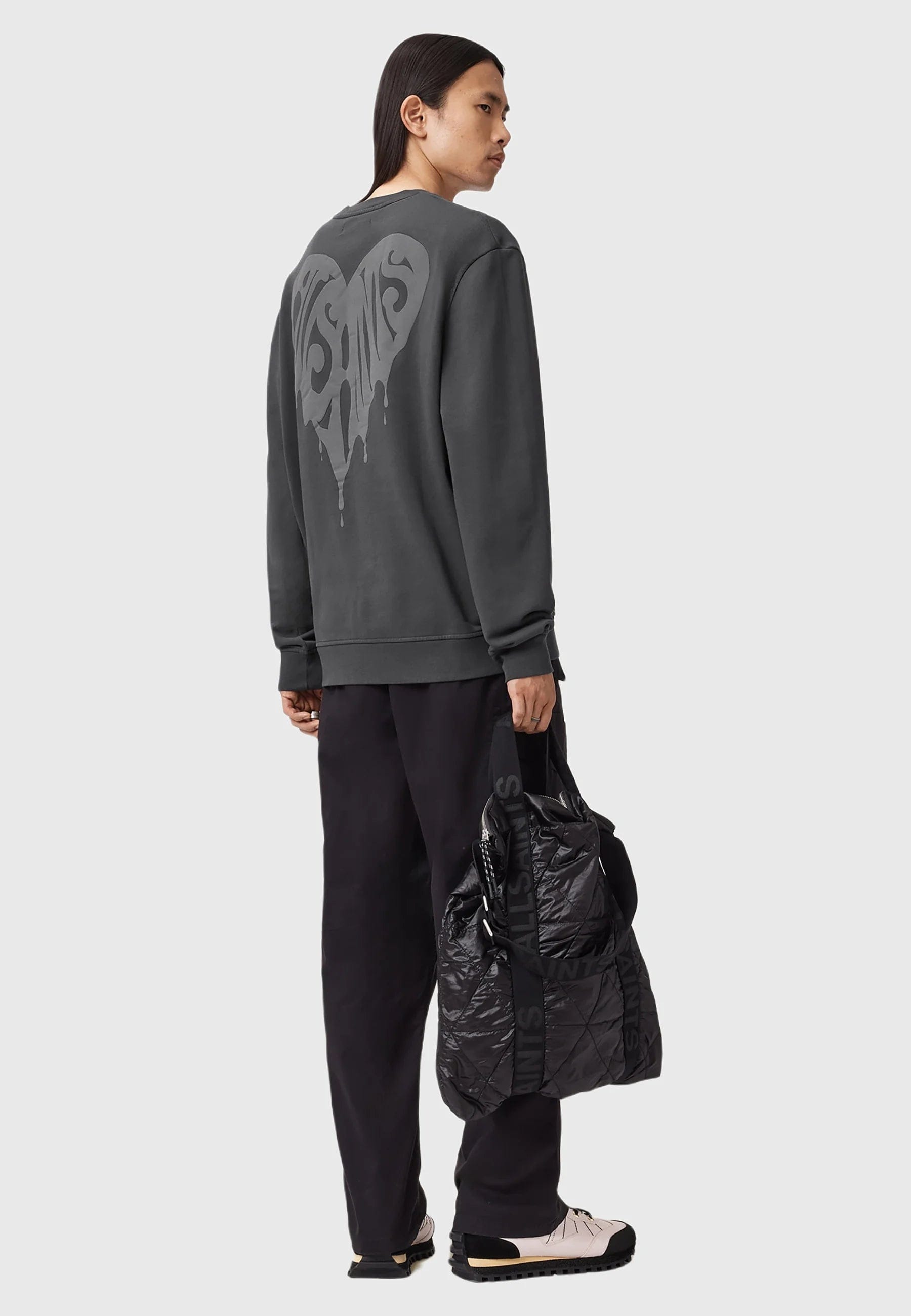 All Saints AllSaints Trip Crew Sweatshirt Washed Black