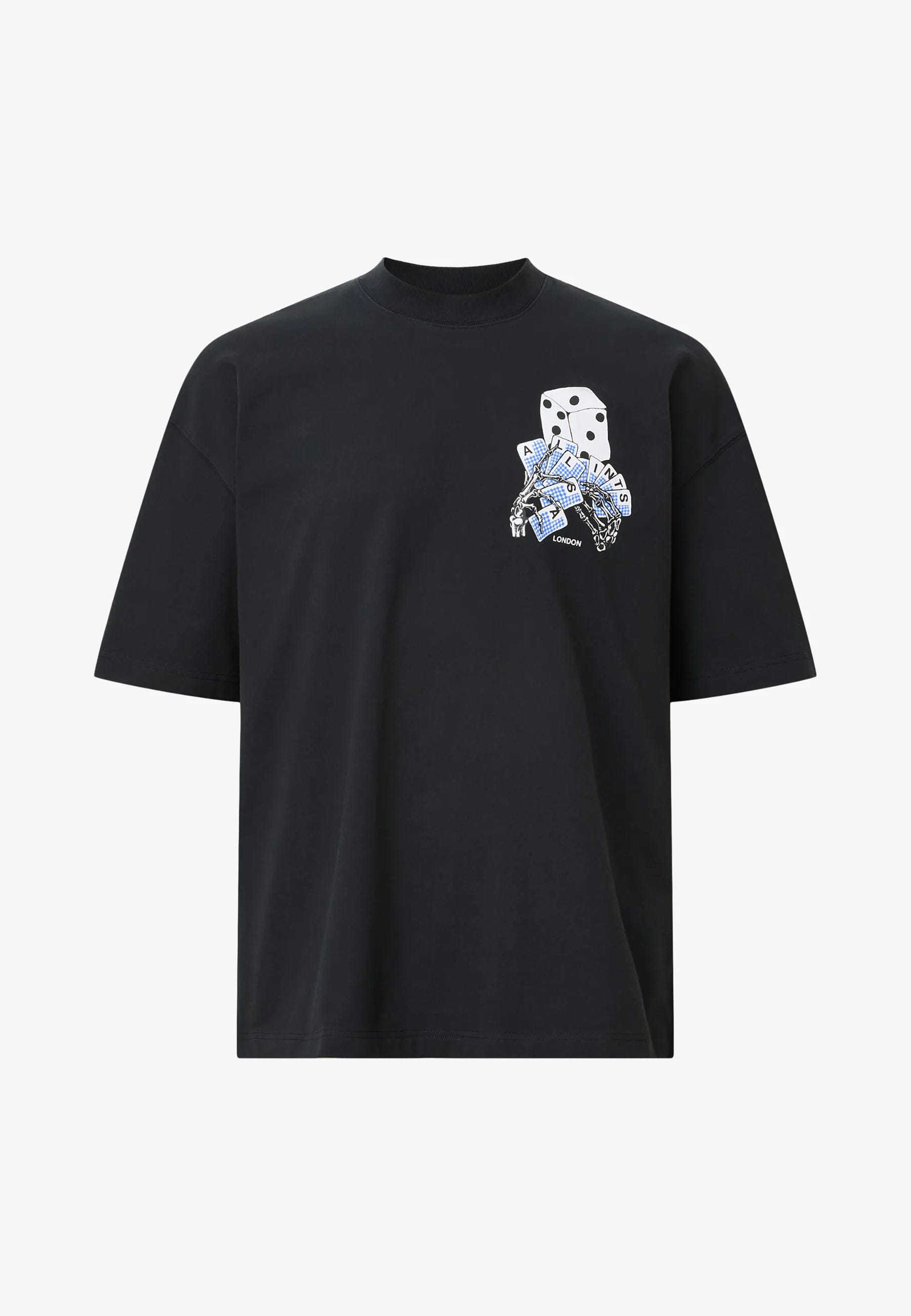 All Saints Dealt Crew Print T - Shirt Black | Off Kicks