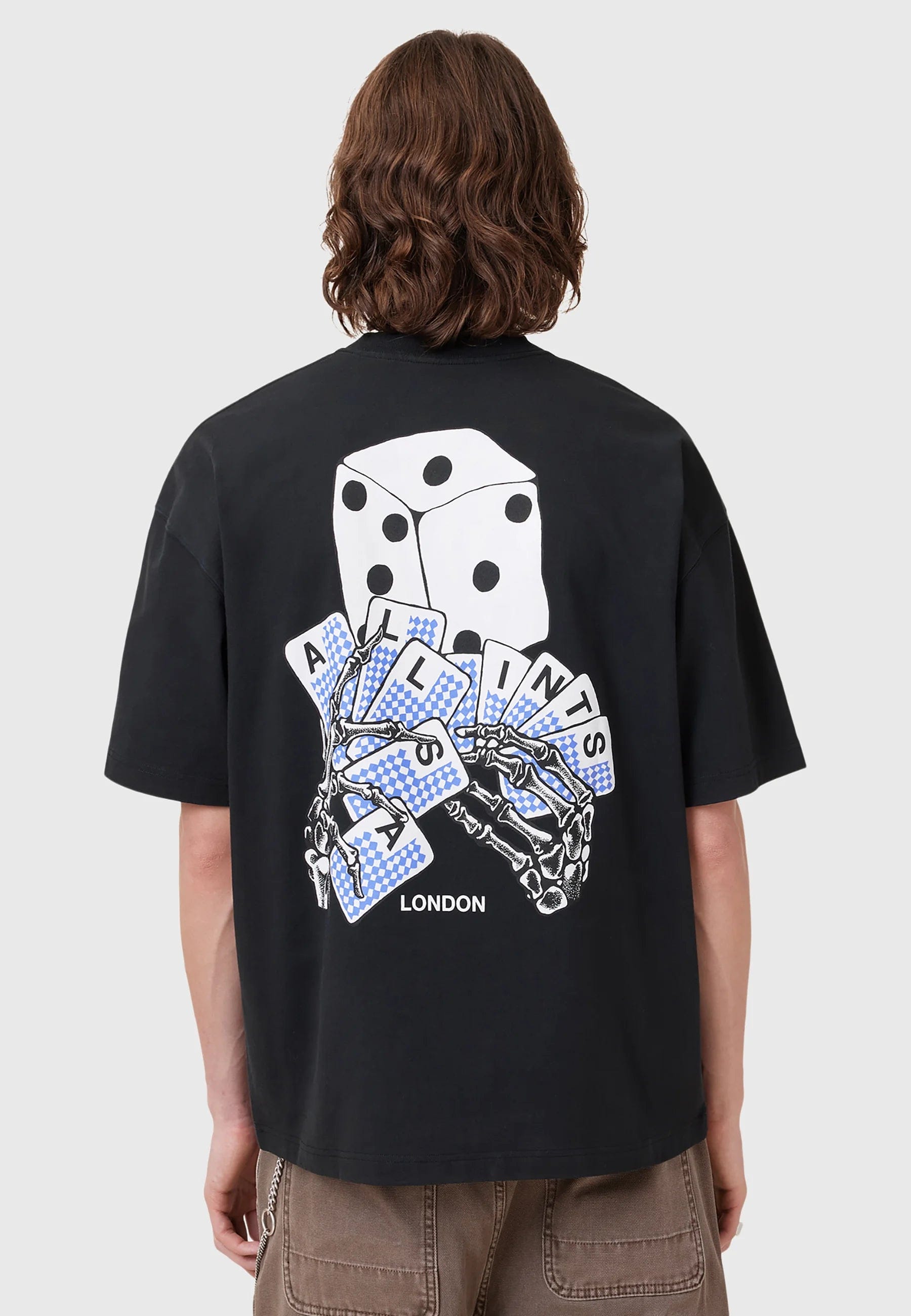 All Saints Dealt Crew Print T - Shirt Black | Off Kicks