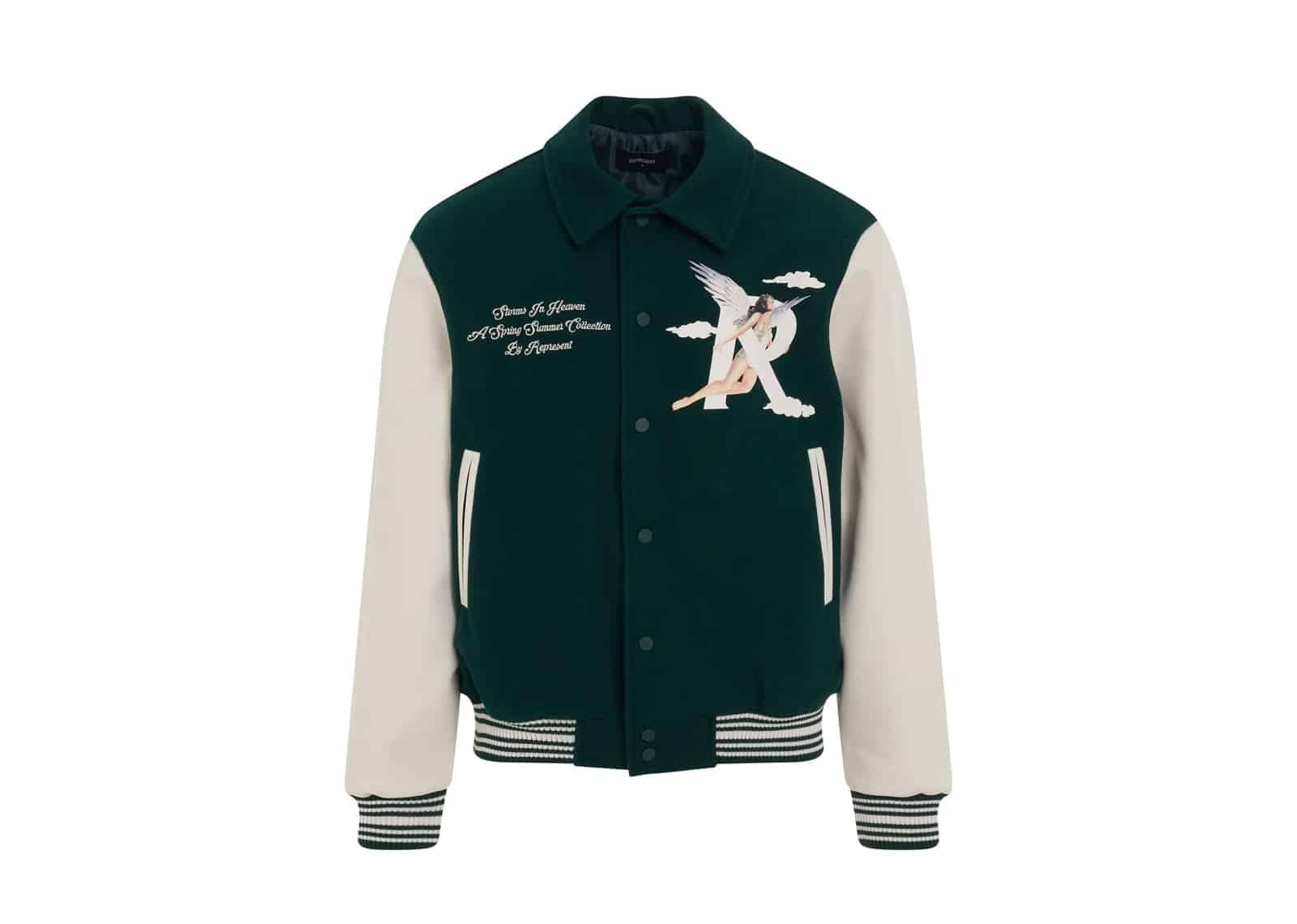 Represent Storms In Heaven Varsity Jacket Racing Green
