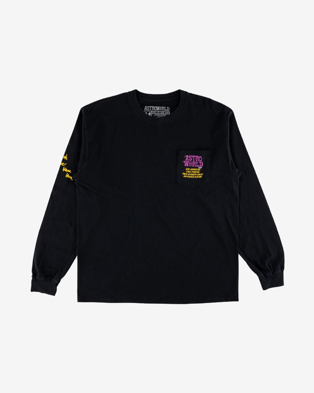 TRAVIS SCOTT ASTROWORLD LOS ANGELES TOUR EXCLUSIVE Long Sleeve T-Shirt BLACK