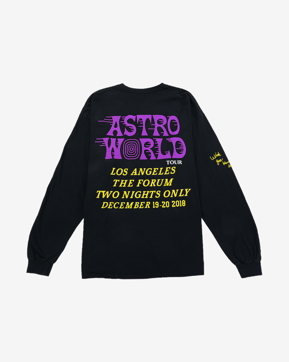 TRAVIS SCOTT ASTROWORLD LOS ANGELES TOUR EXCLUSIVE Long Sleeve T-Shirt BLACK