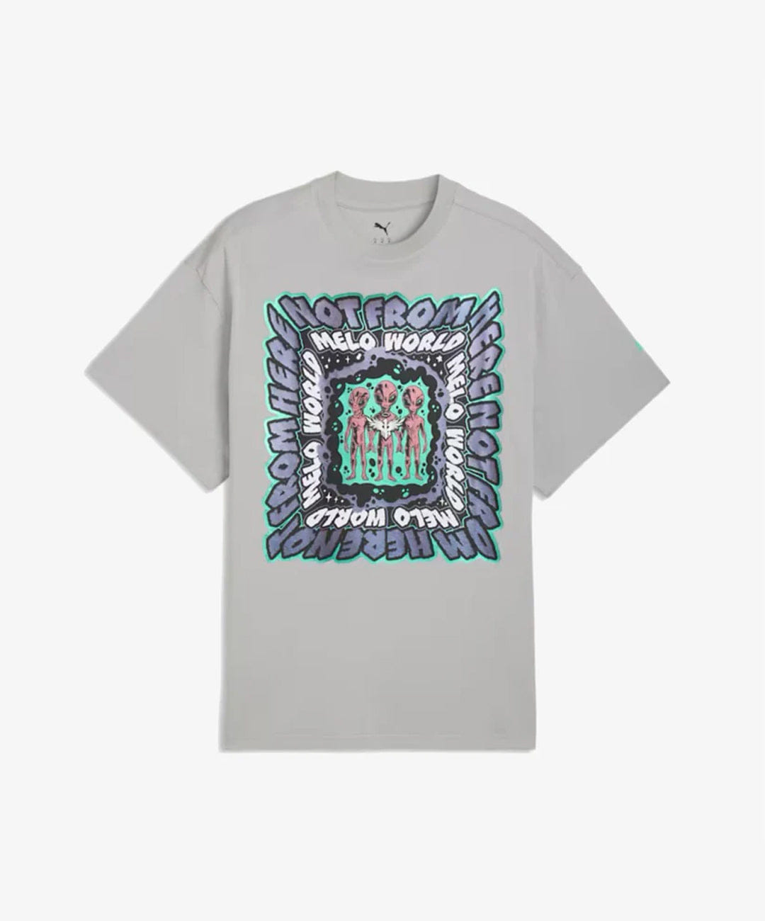 PUMA | MELO WORLD T-Shirt II OVERSIZED { GRAY ECHO