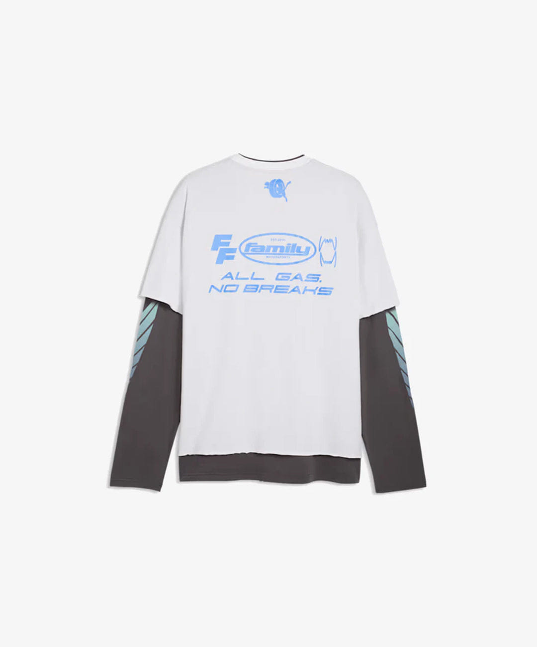 PUMA | x FAST & FURIOUS LONG SLEEVE LAYERED T-Shirt { PUMA WHITE - DUSKY GRAY