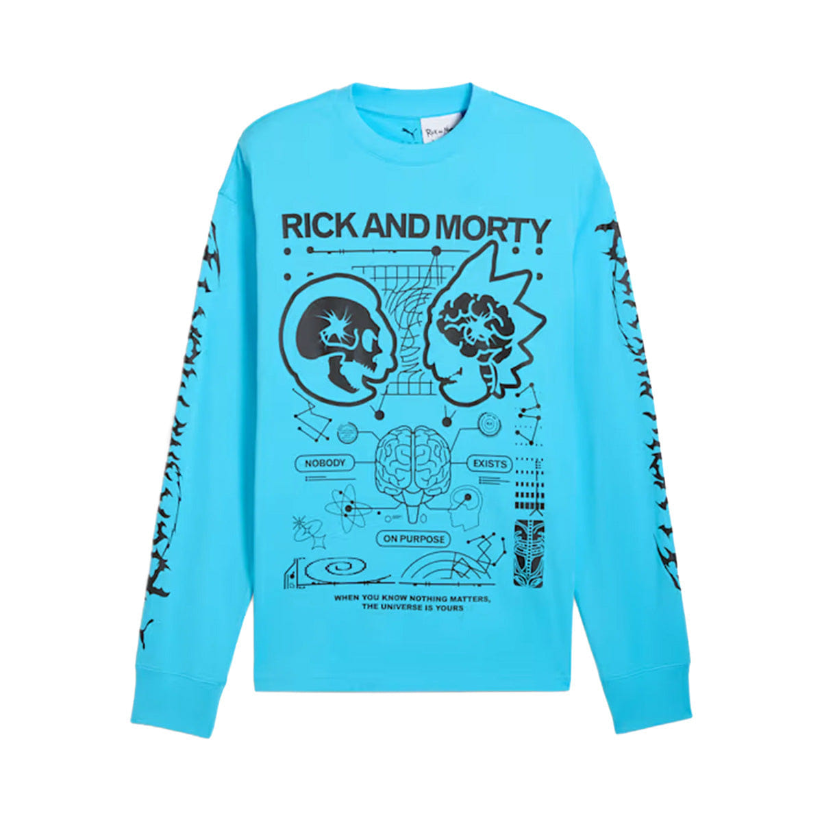 PUMA Hoops + Rick and Morty LS T-Shirt Bright Aqua