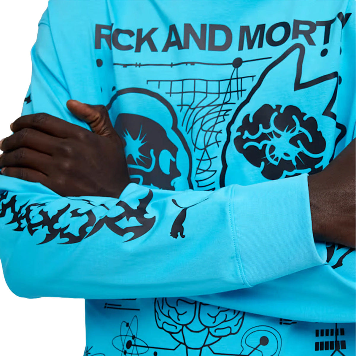 PUMA Hoops + Rick and Morty LS T-Shirt Bright Aqua