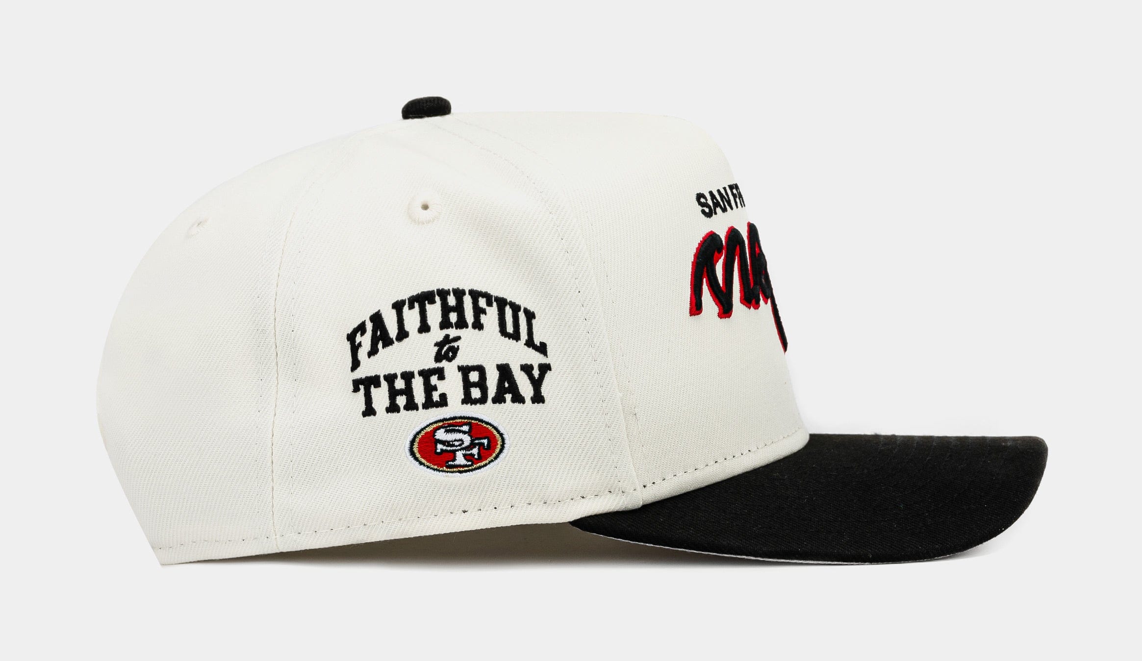 NEW ERA Shoe Palace Exclusive San Francisco 49ers Upside Down 950AF Snapback Mens Hat (Beige/Red)