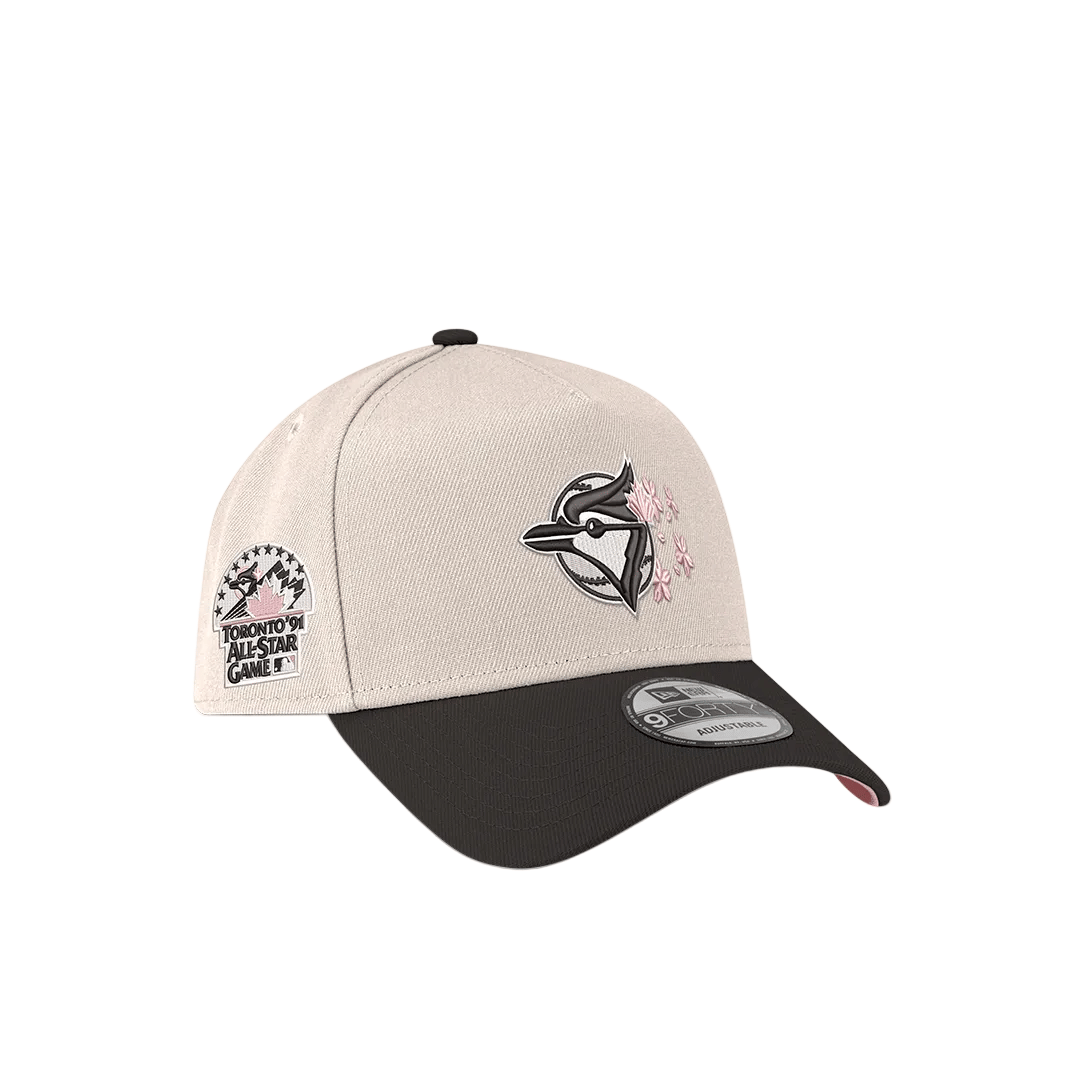 NEW ERA TORONTO BLUE JAYS CHERRY BLOSSOM CHAINSTITCH HAT BLACK / CREAM / CHERRY