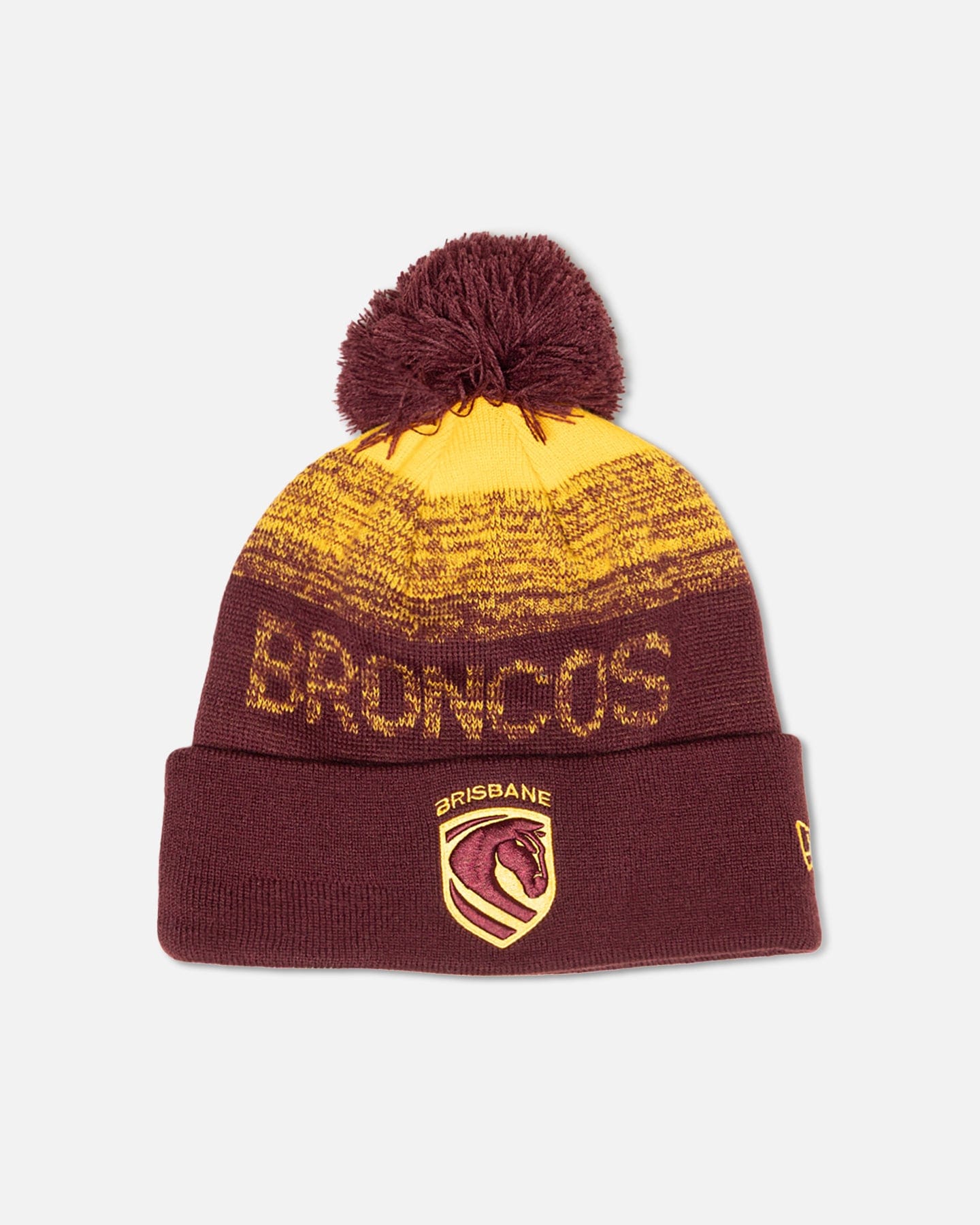 New Era Brisbane Broncos NRL Ombre Marle Knitted Beanie Official Team Colour