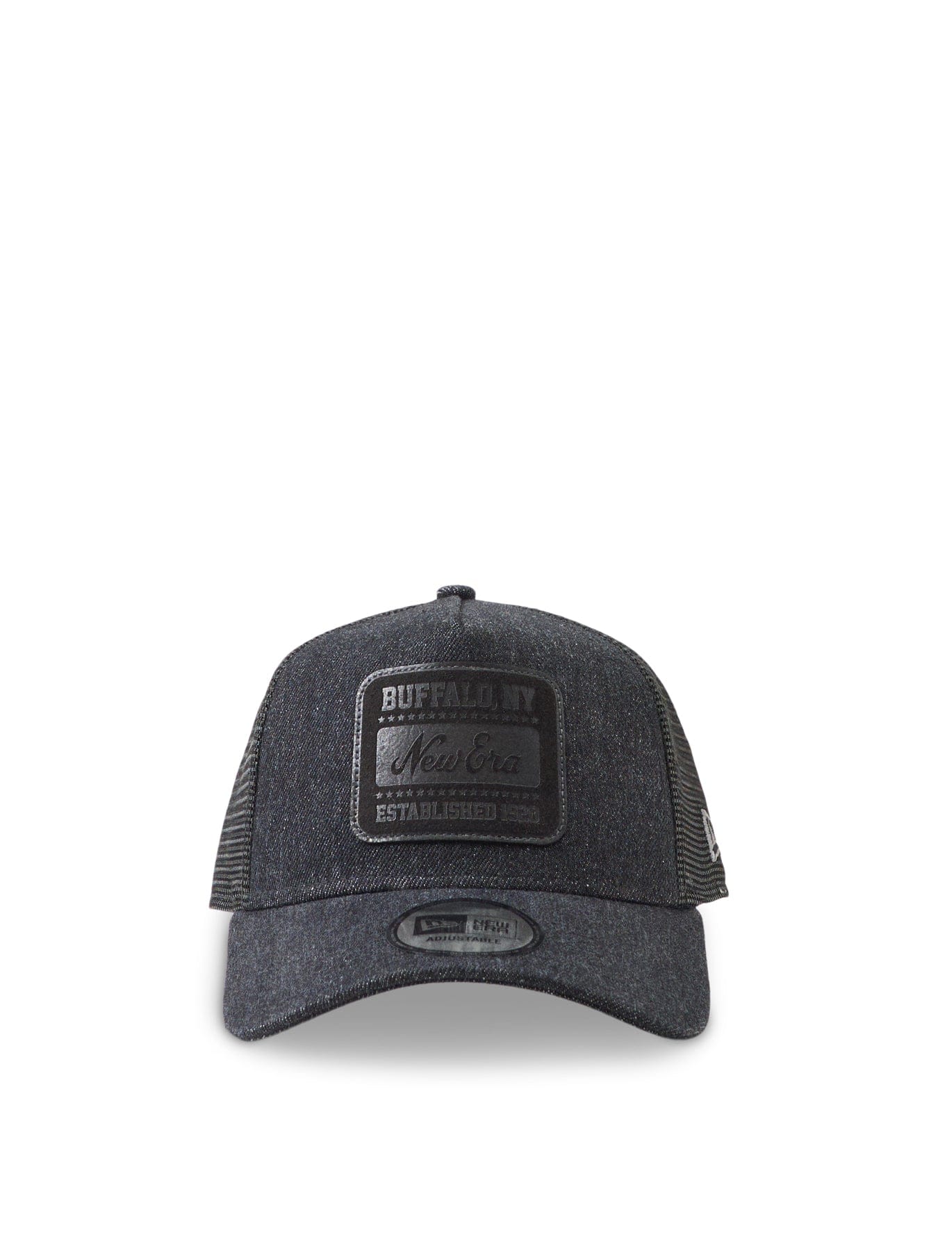 New Era Patch Denim Trucker Cap Black