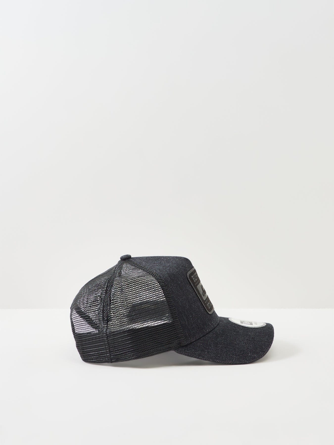 New Era Patch Denim Trucker Cap Black