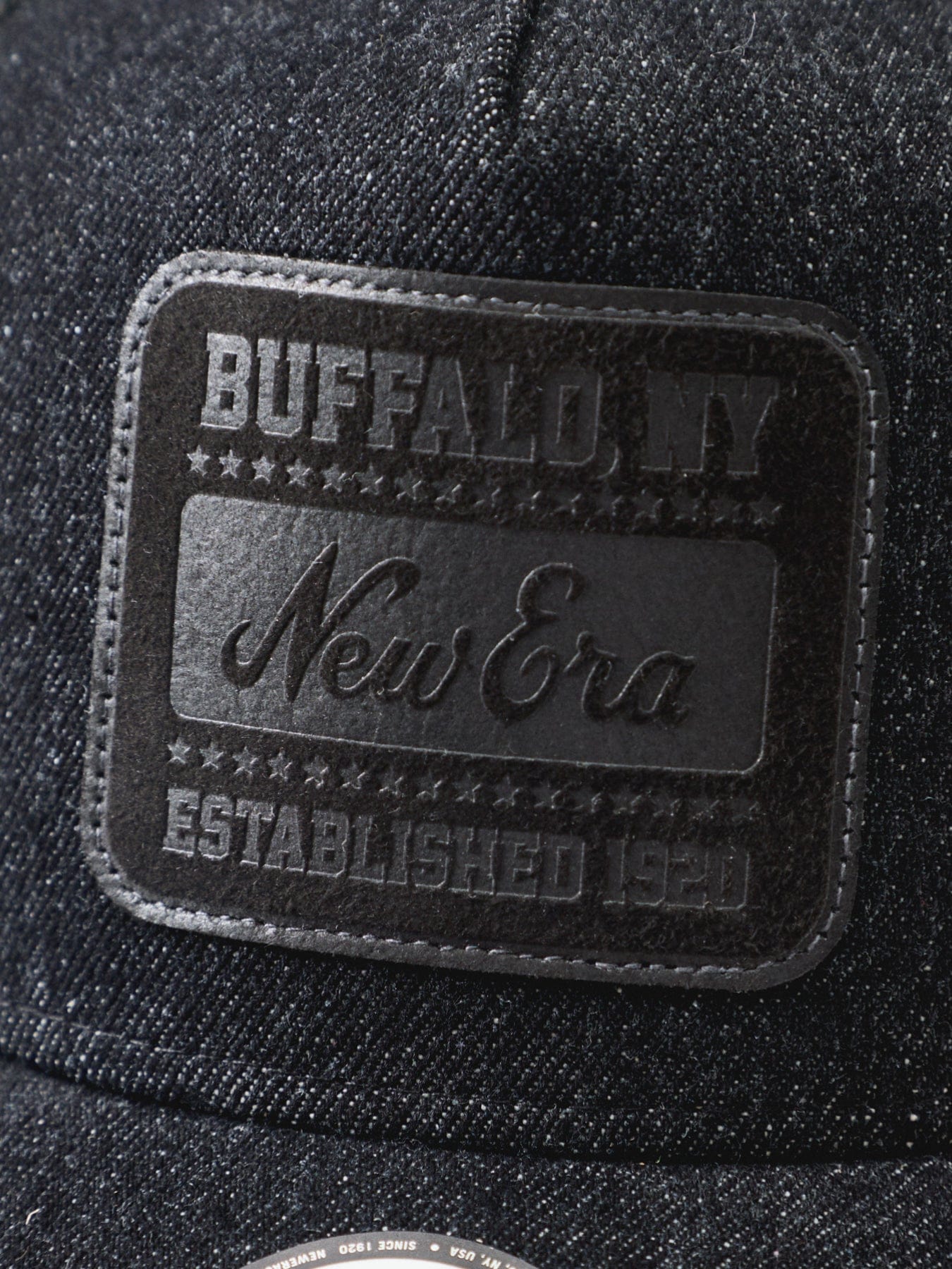 New Era Patch Denim Trucker Cap Black