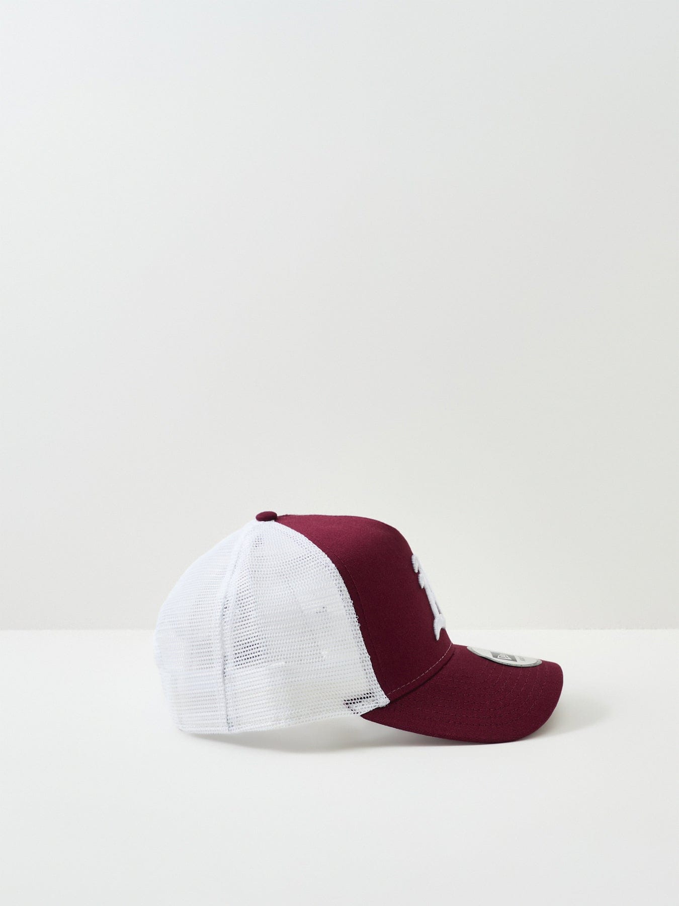 New Era League Essential Trucker Athletics Cap Burgundy