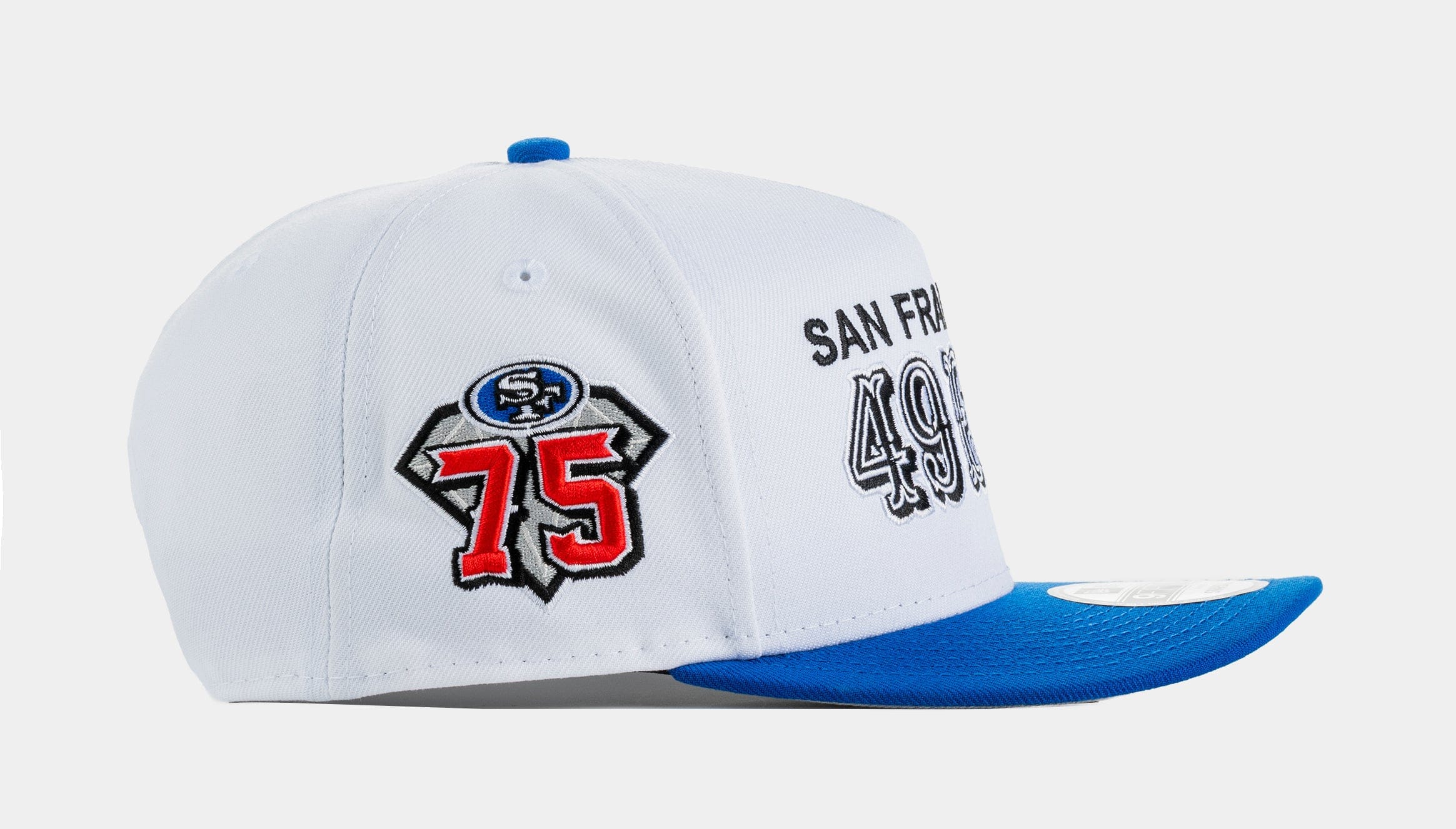 NEW ERA San Francisco 49ers 950AF Curve Snapback Mens Hat (White/Blue)