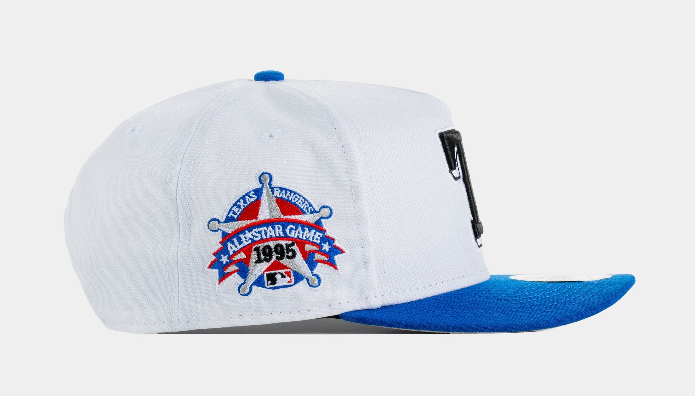 NEW ERA Texas Rangers 950AF Curve Snapback Mens Hat (White/Blue)