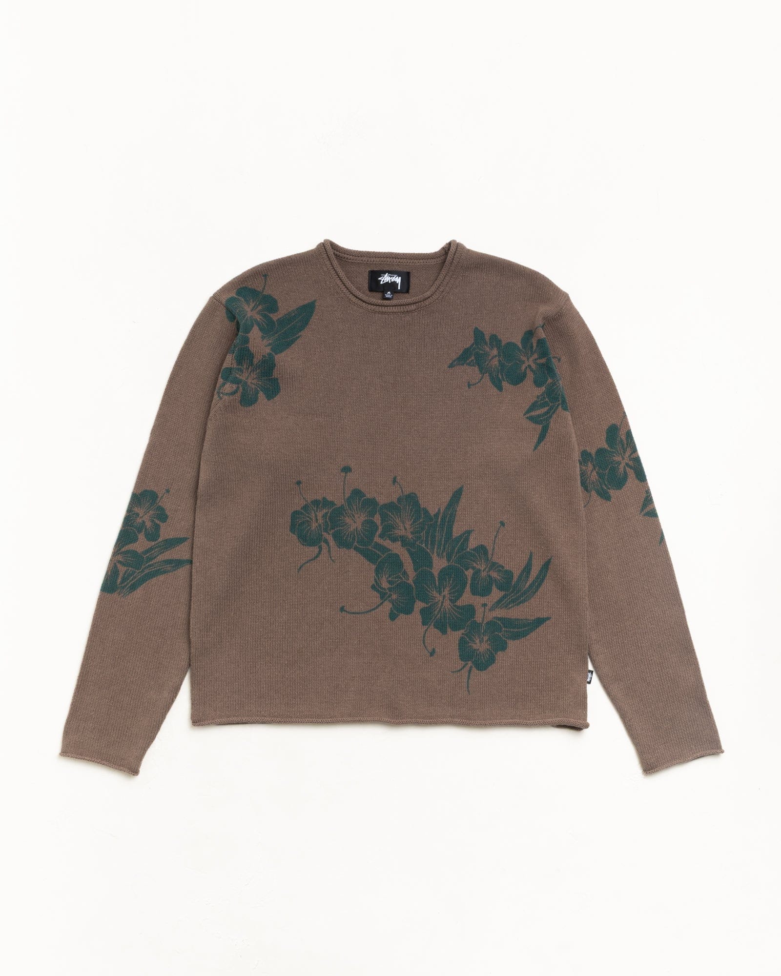 Stüssy - Men's Floral Roll Neck Sweater - (Brown)