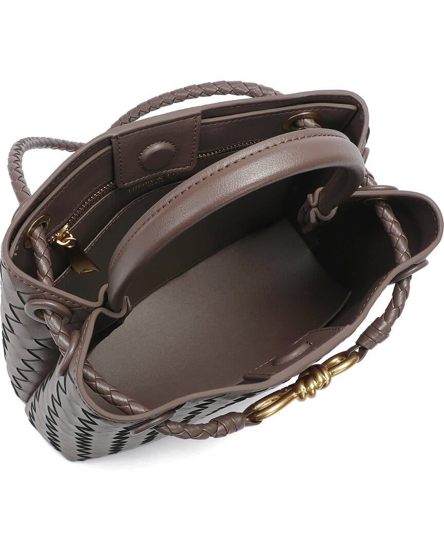 Tiffany & Fred Paris Hand - Woven Leather Messenger Bag