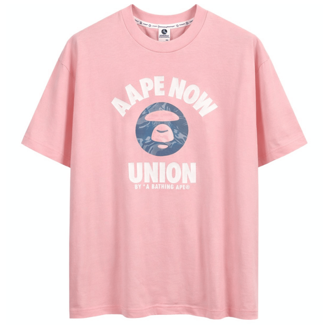BAPE AAPE APE HEAD PRINT T-Shirt PINK