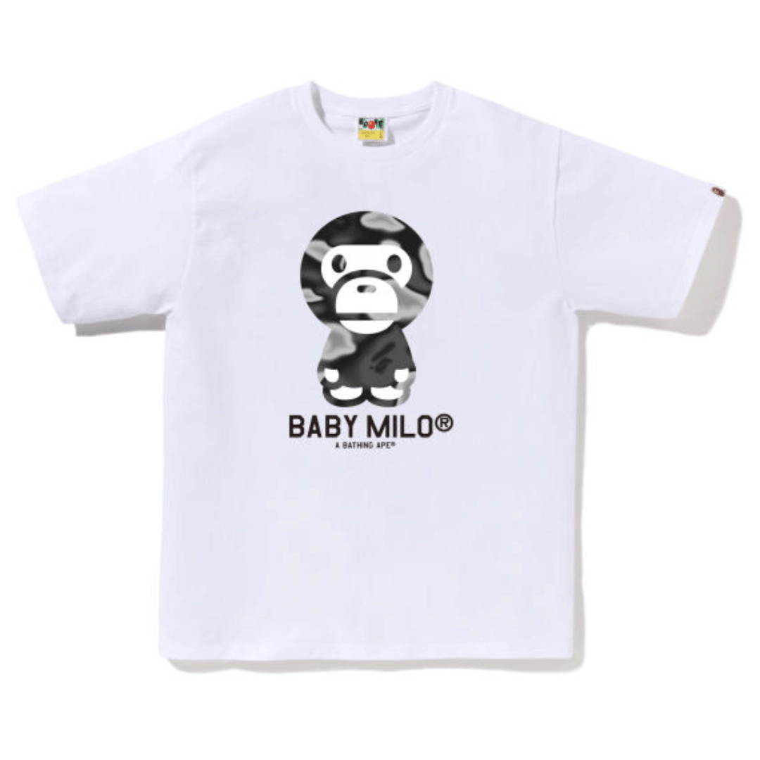BAPE A BATHING APE® Liquid Camo Milo Print T - Shirt White