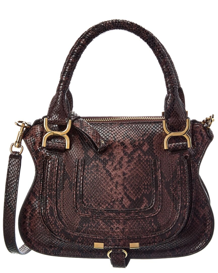 Chloé Marcie Small Snake - Embossed Leather Satchel