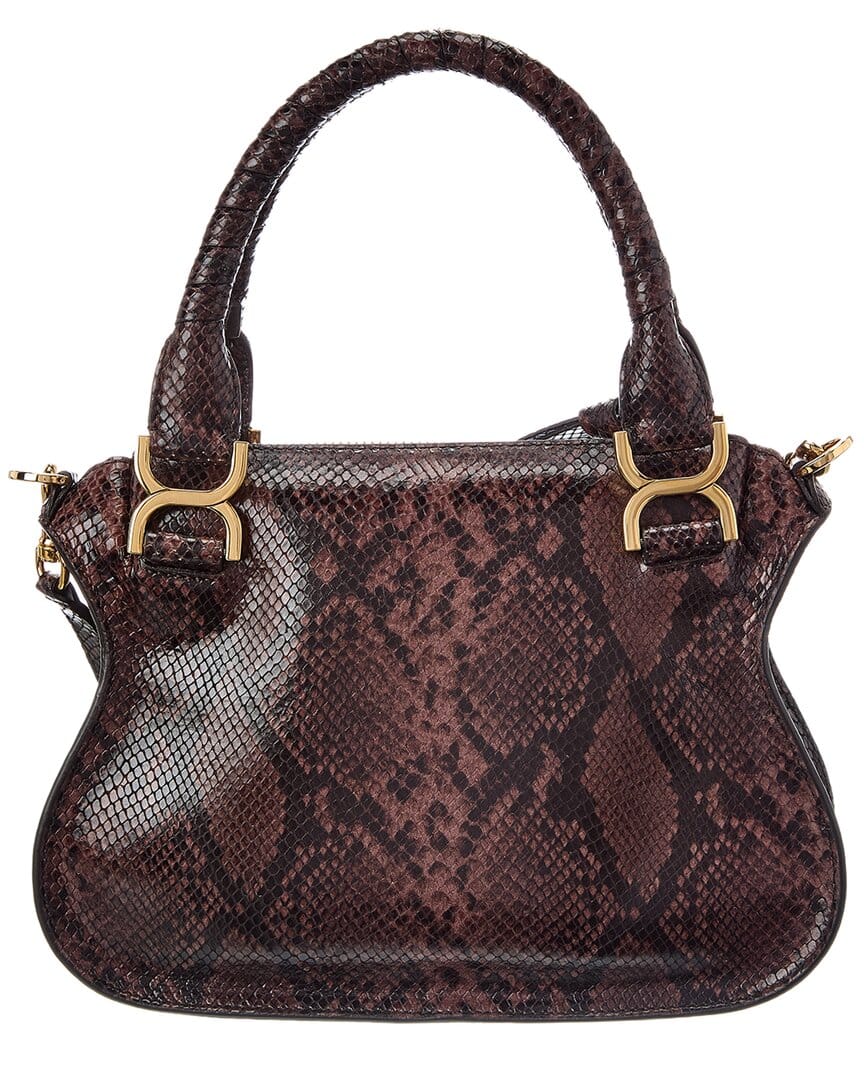 Chloé Marcie Small Snake - Embossed Leather Satchel