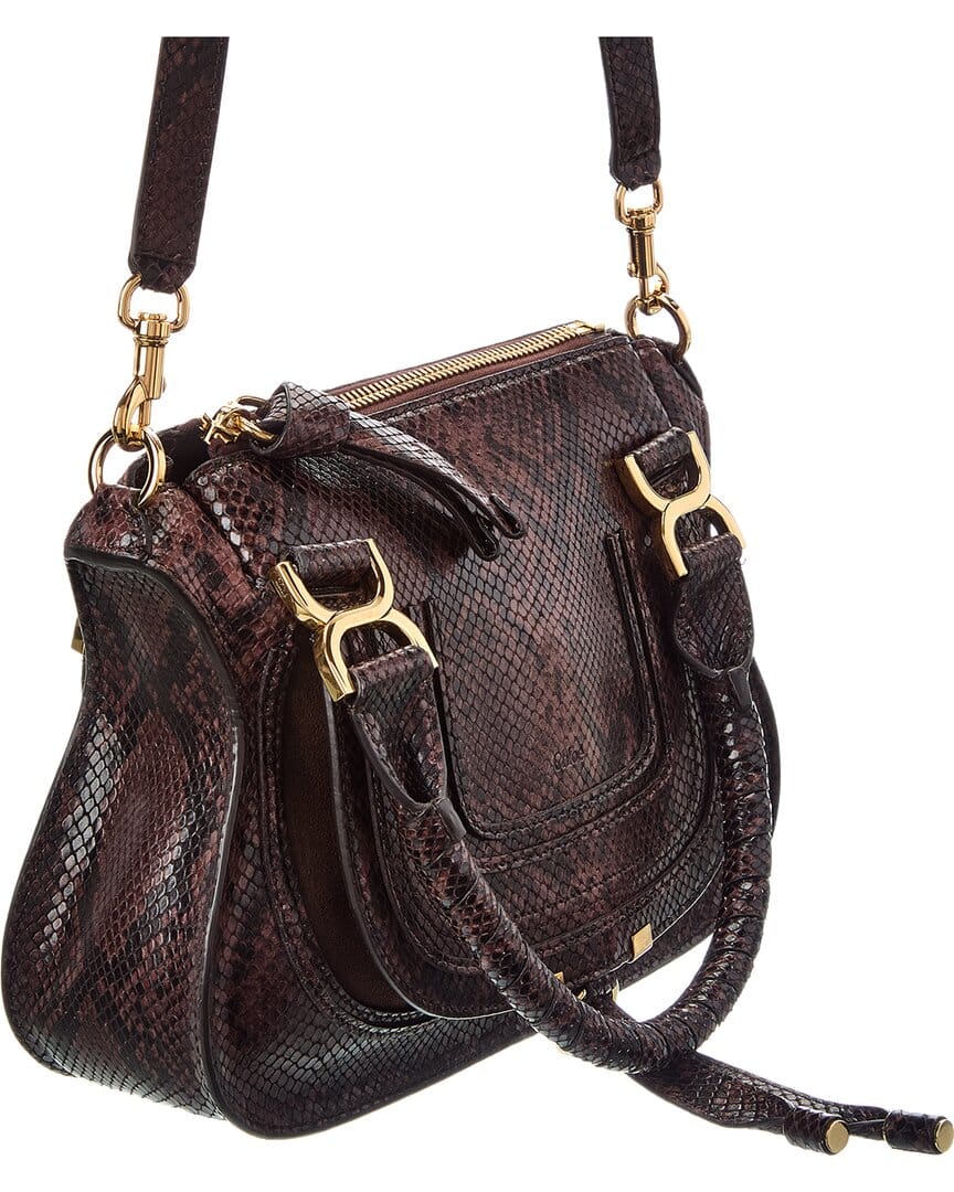 Chloé Marcie Small Snake - Embossed Leather Satchel
