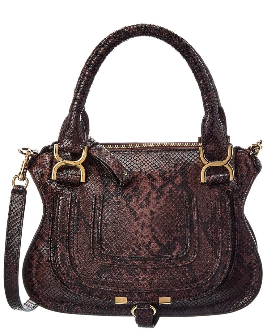 Chloé Marcie Small Snake - Embossed Leather Satchel