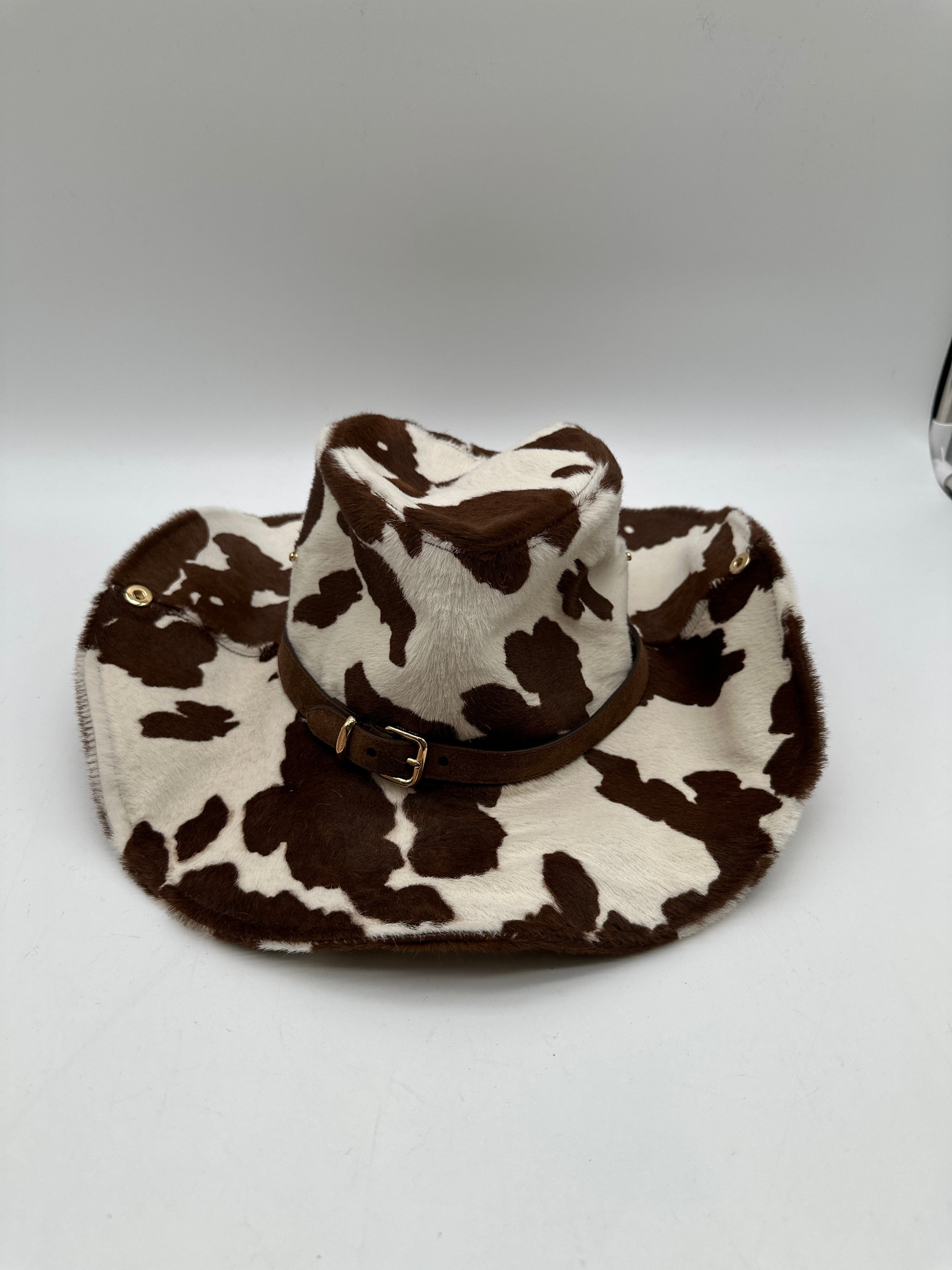 Hermès Miu Miu Printed leather cowboy hat S PCA991