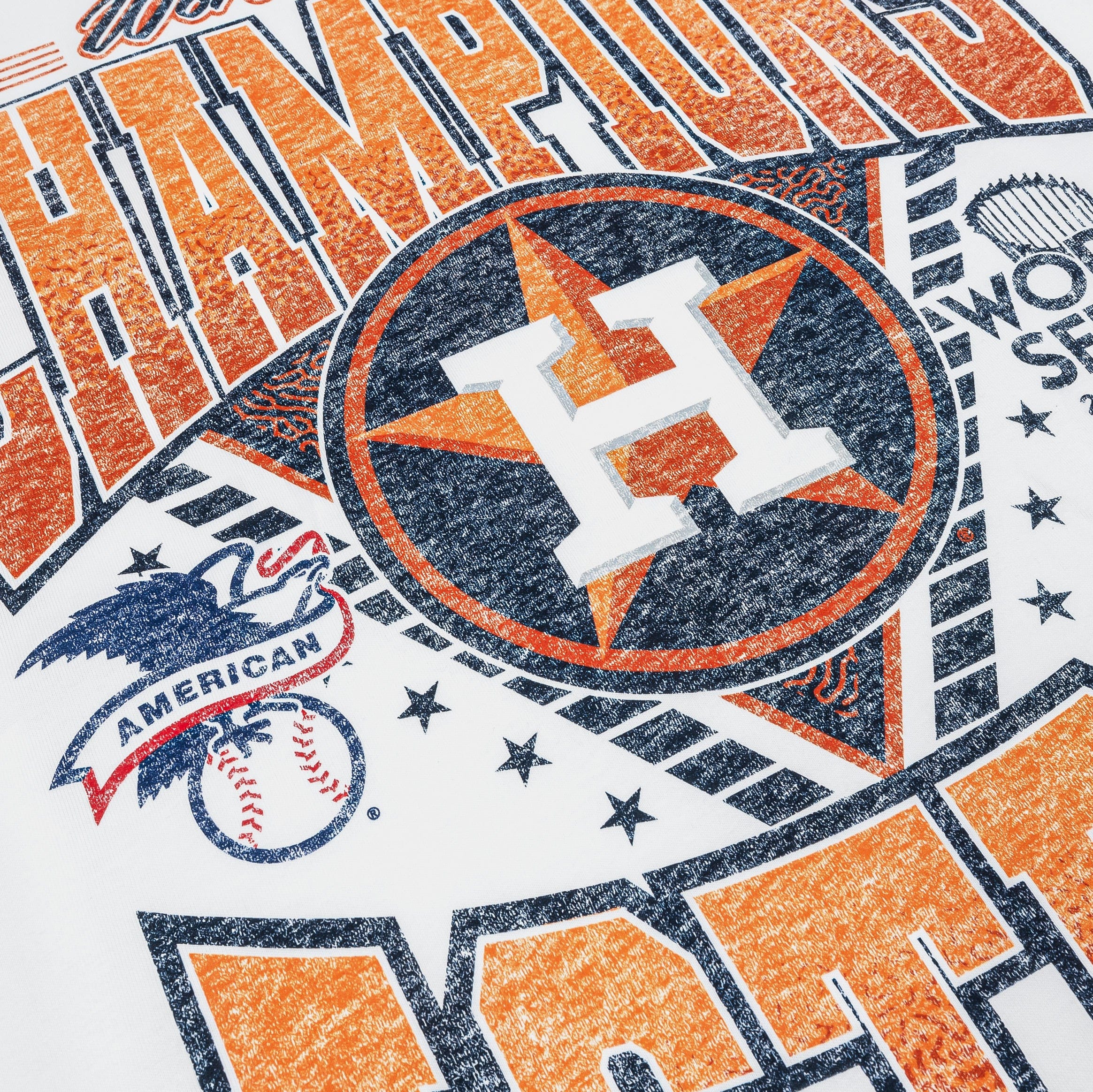 NEW ERA Houston Astros World Series Champions Mens Short Sleeve Shirt (White/Orange)