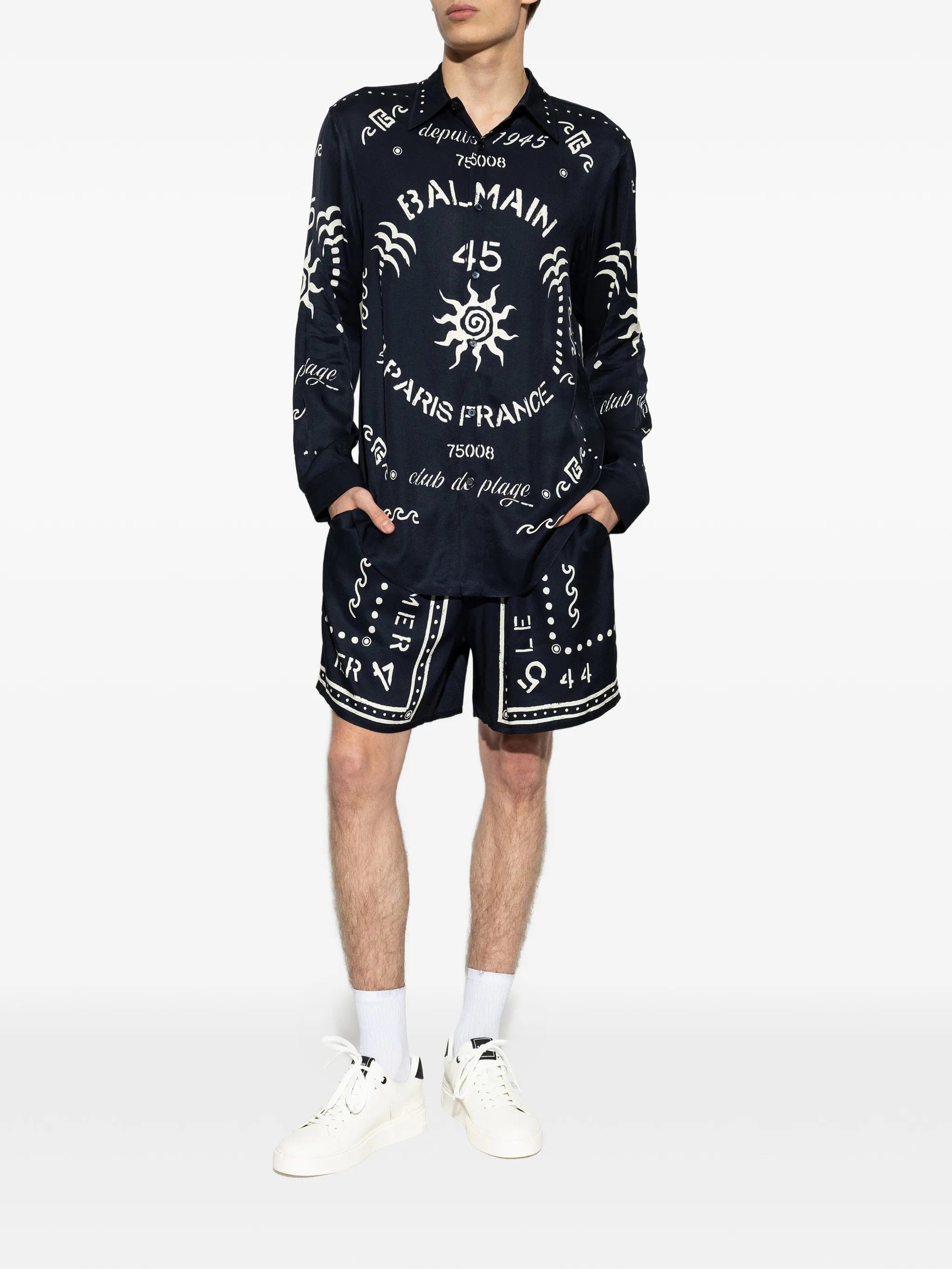 Balmain graphic - print shorts