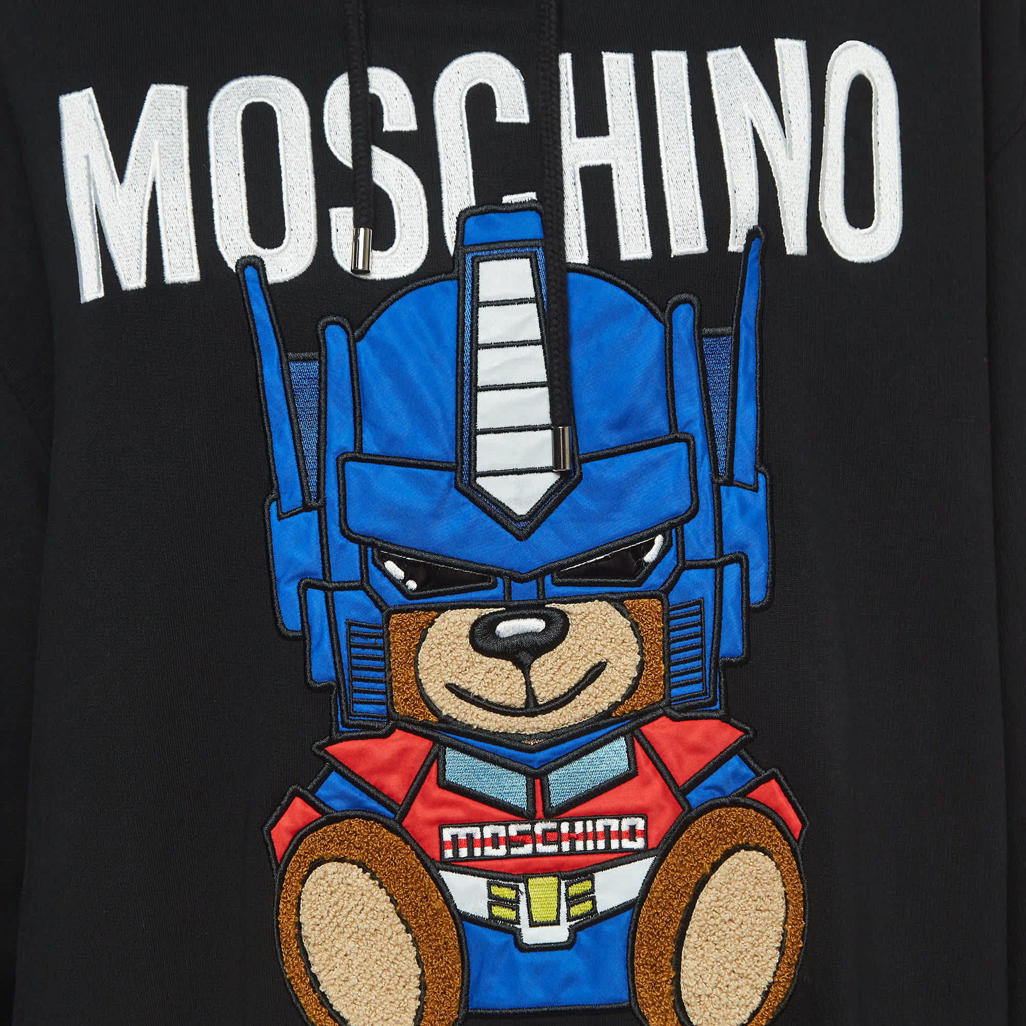 Moschino Couture Black Transformer Teddy Cotton Hoodie