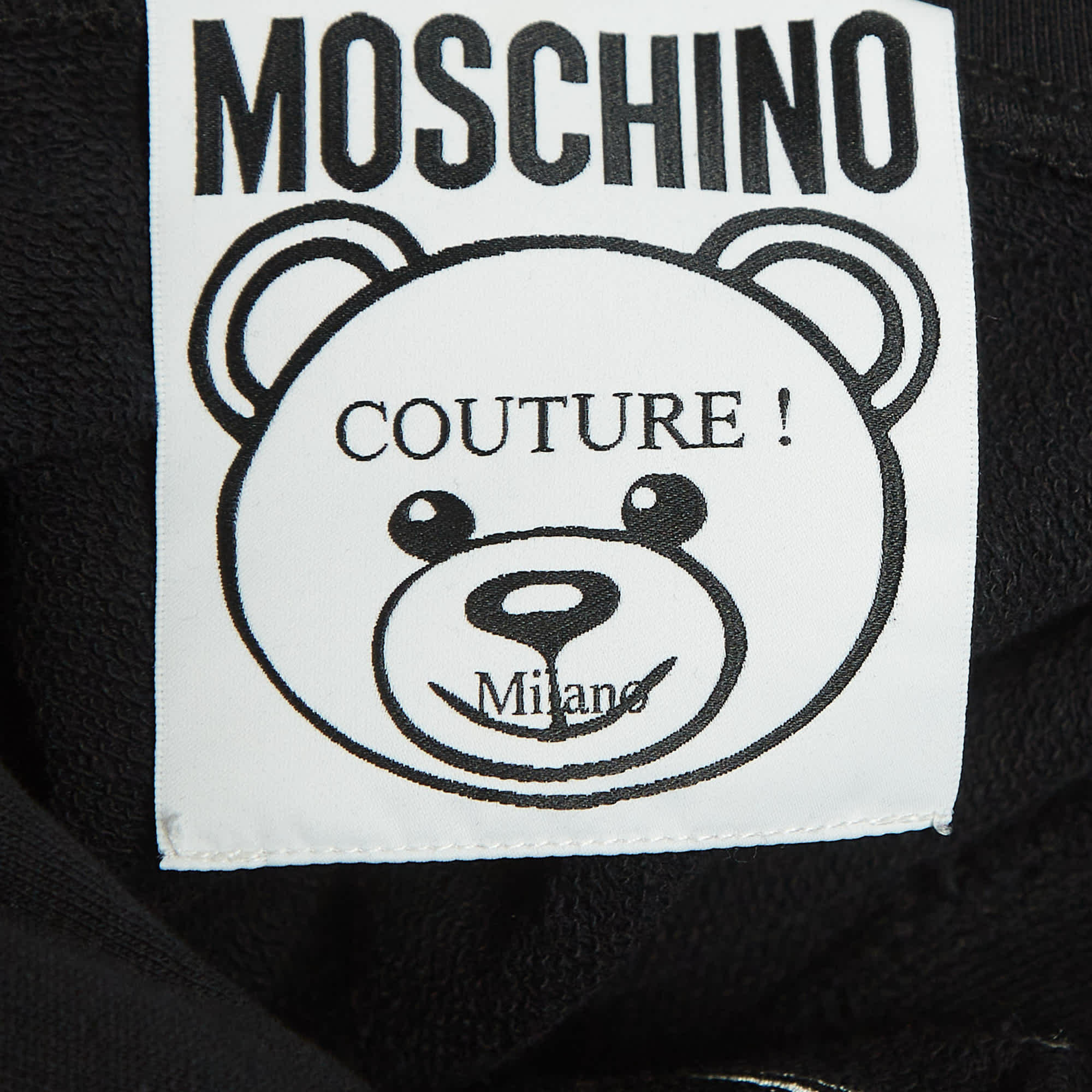 Moschino Couture Black Transformer Teddy Cotton Hoodie