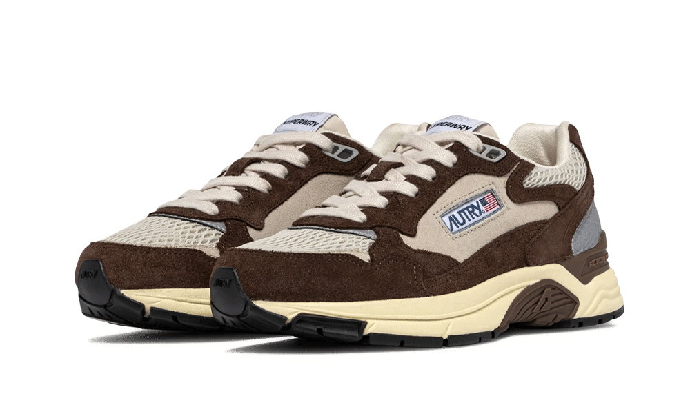 AUTRY Hyper Way Low Suede Bicolor Mesh Sand Cotton